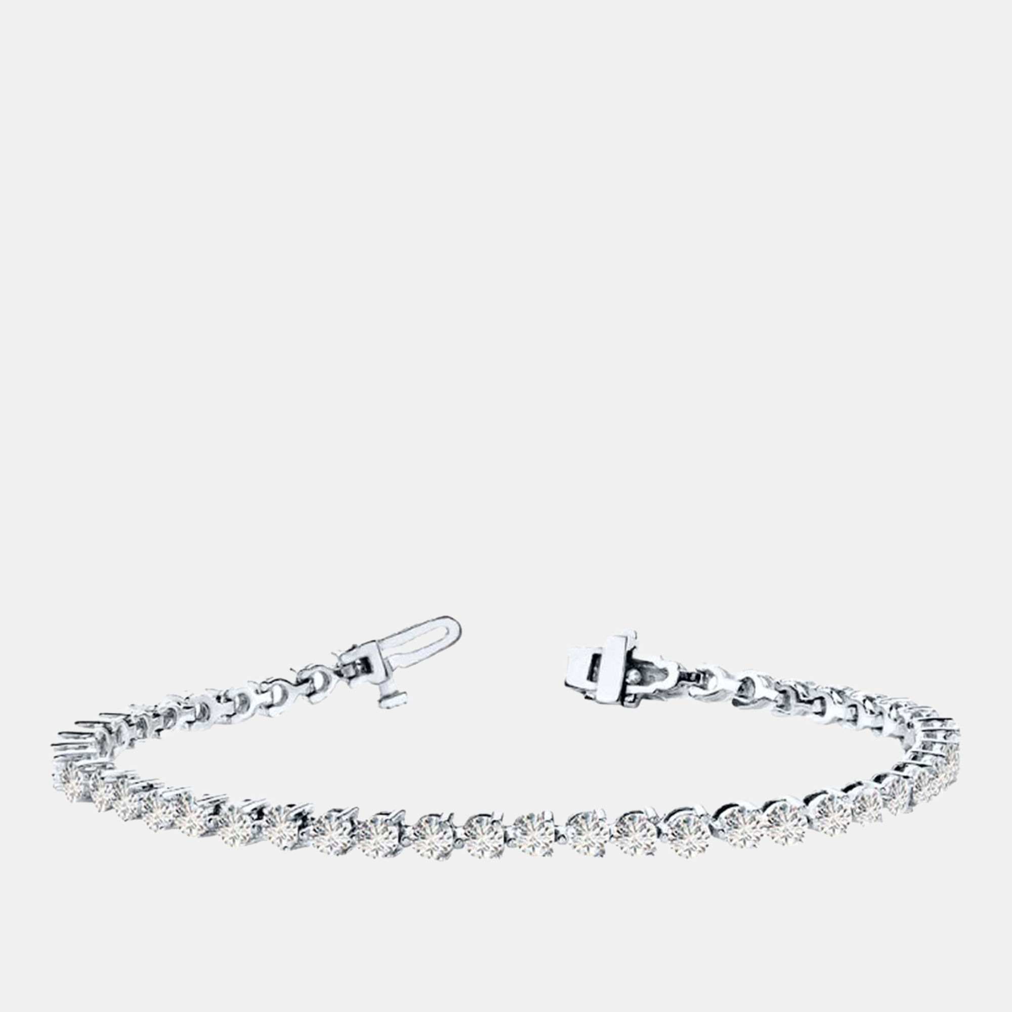 

6.00cts Lab Grown Diamond 14K White Gold 3-Prong tennis Bracelet