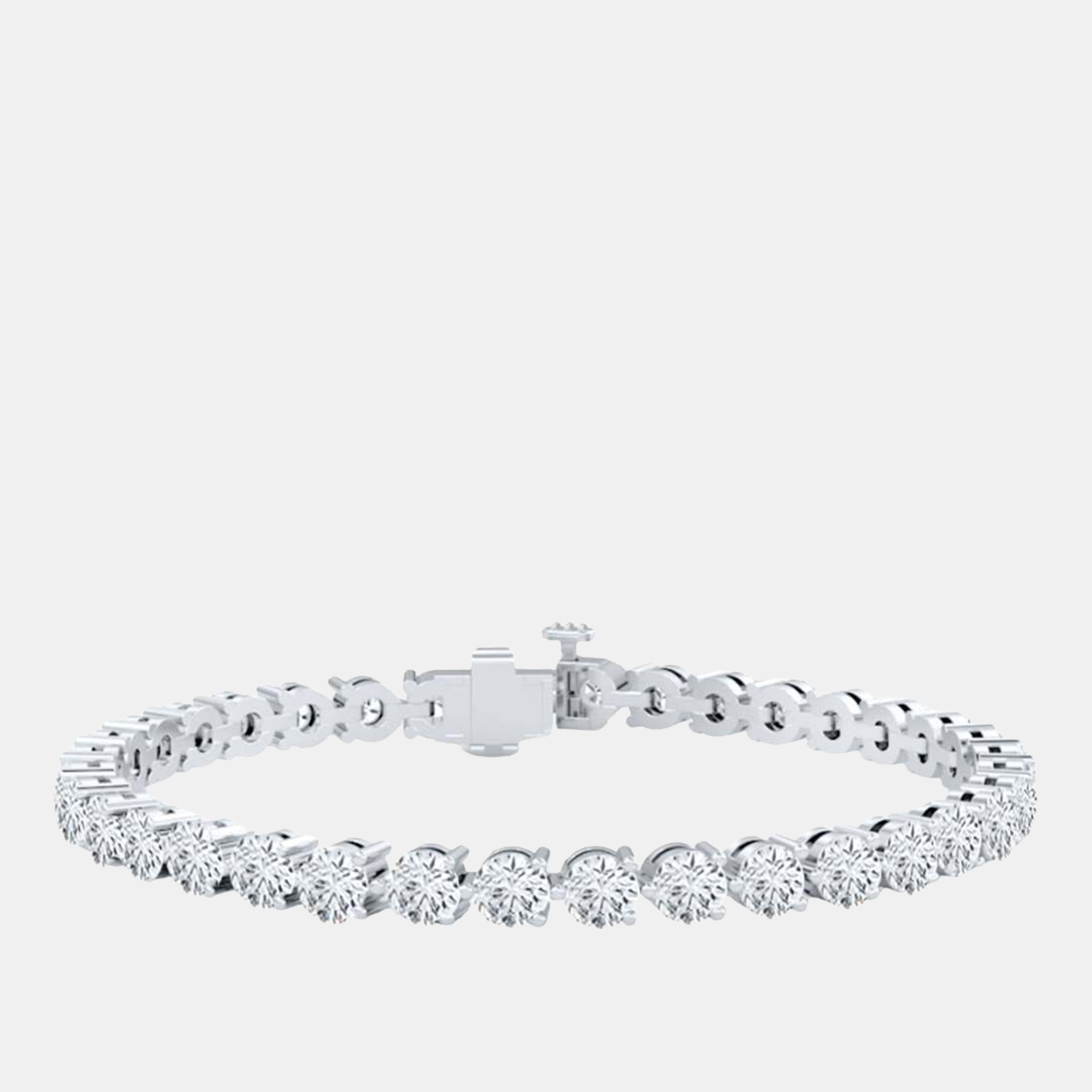 

8.00 cts Brilliant Cut Lab Grown Diamond 14K White Gold 3 Prong Tennis Bracelet