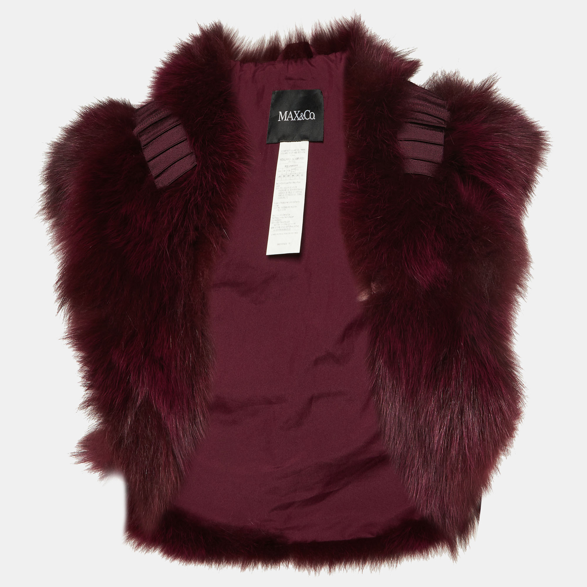 

Max&Co. Burgundy Fox Fur Short Vest M