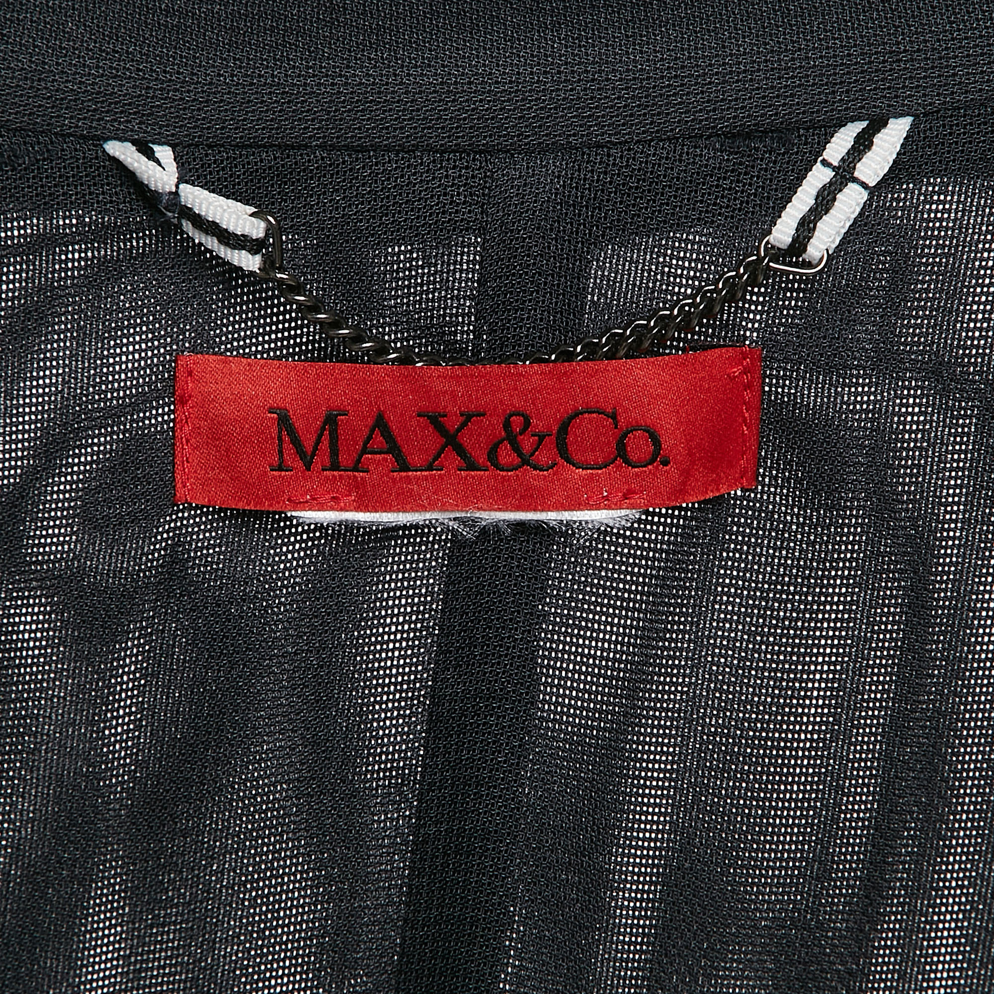 MAX & Co. Navy Blue Crepe Jacket M 