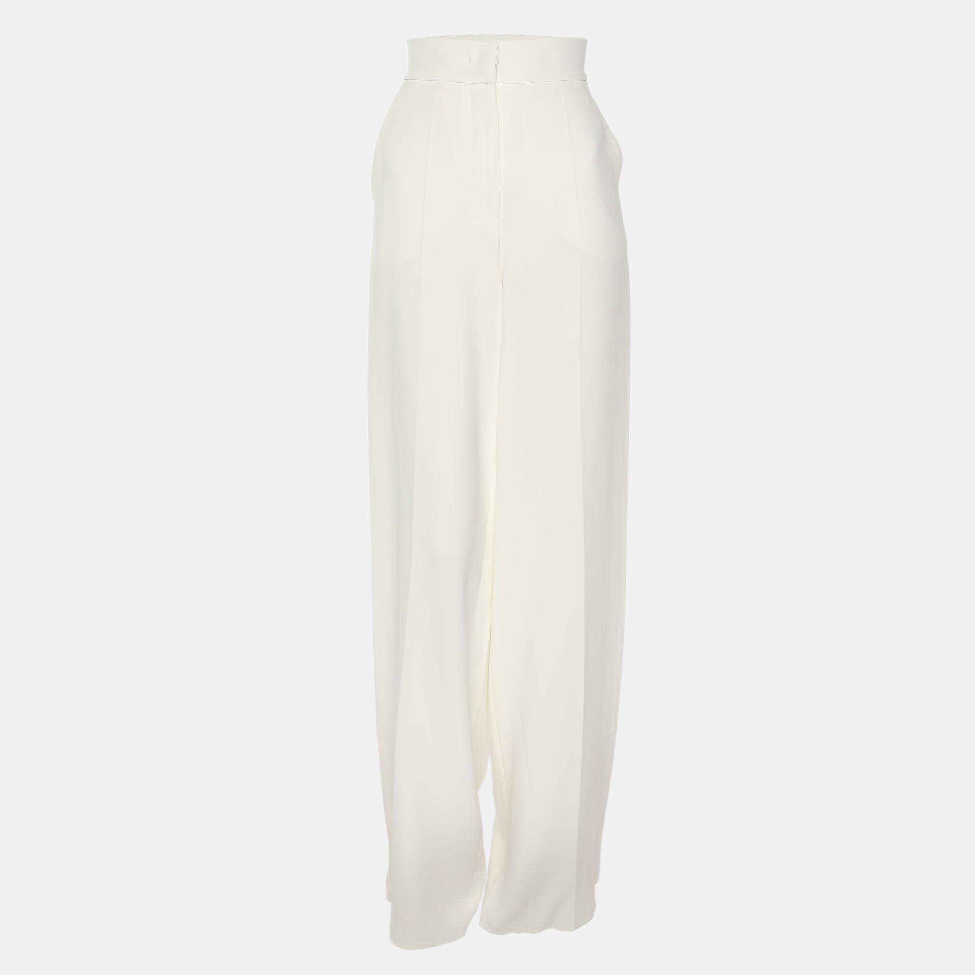

Max Mara White Crepe Palazzo Pant XS