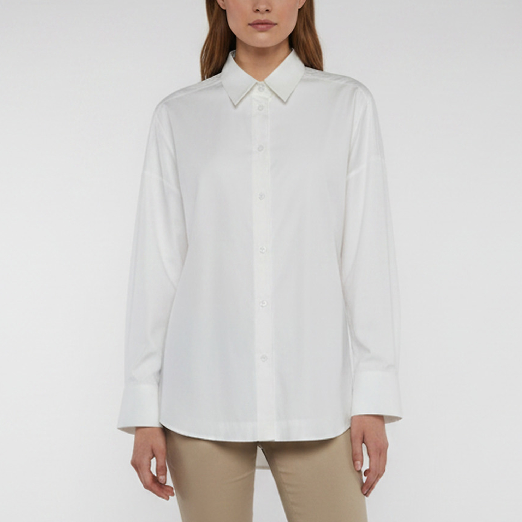 

Max Mara Leisure Cotton Blend Rispoli Relaxed Fit Shirt L, White
