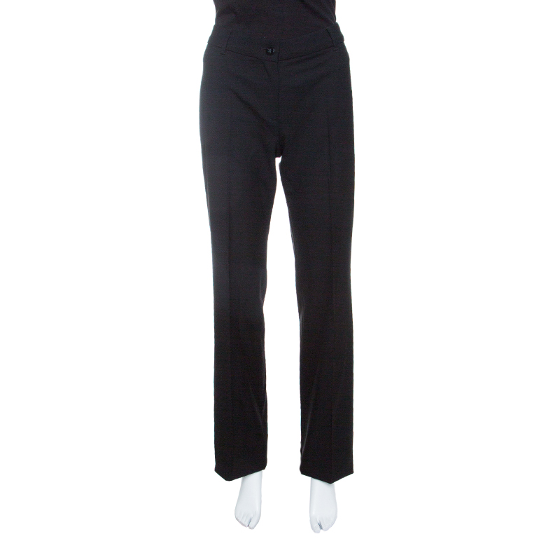 Pre Owned Max Mara Studio Black Wool Tailored Pants M