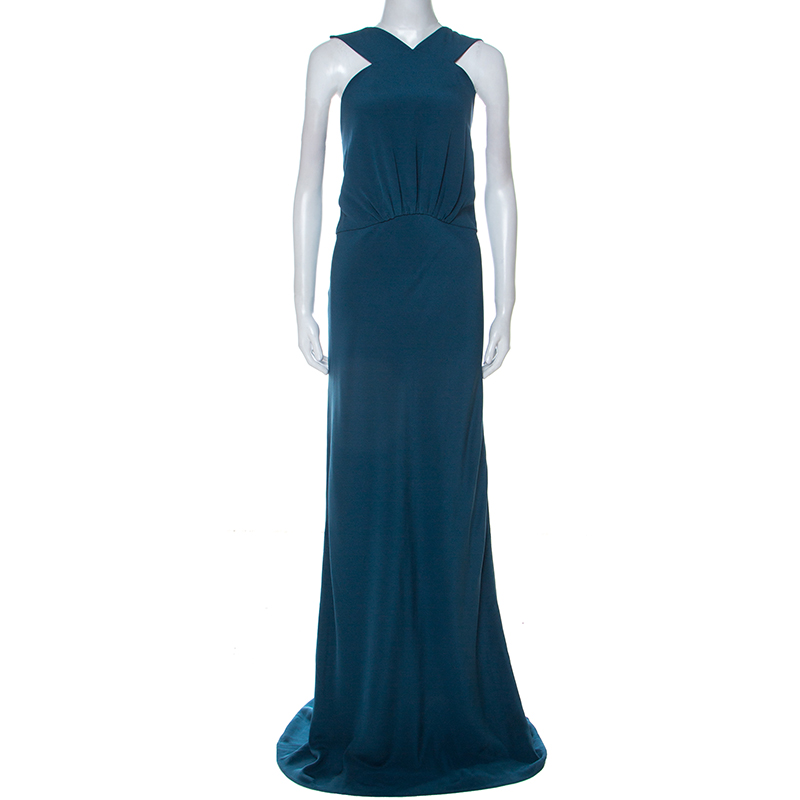 green silk maxi dress