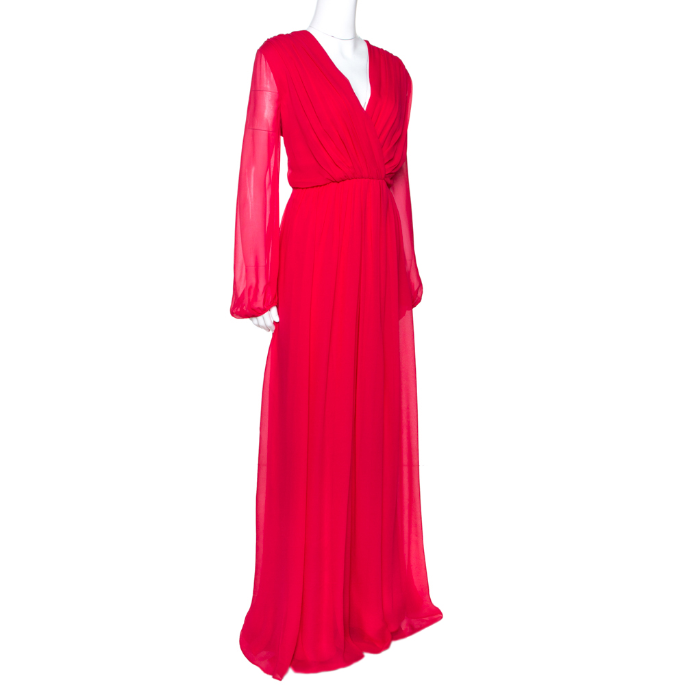 

Max Mara Pink Georgette Silk Uguale Maxi Dress