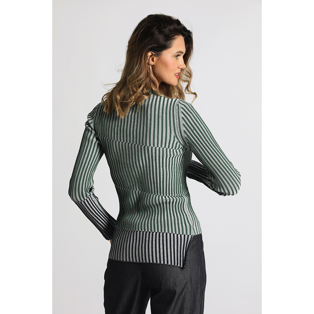 

Max Mara Green Canasta Striped Knit Sweater