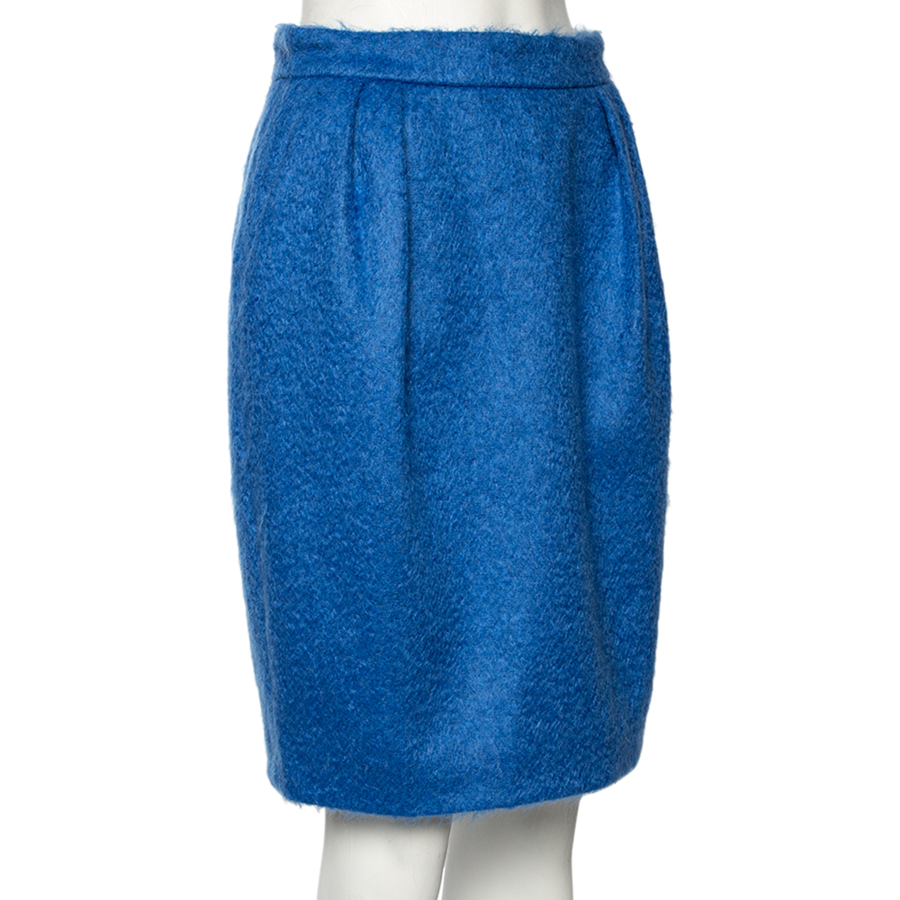 

Max Mara Blue Mohair Wool Skirt