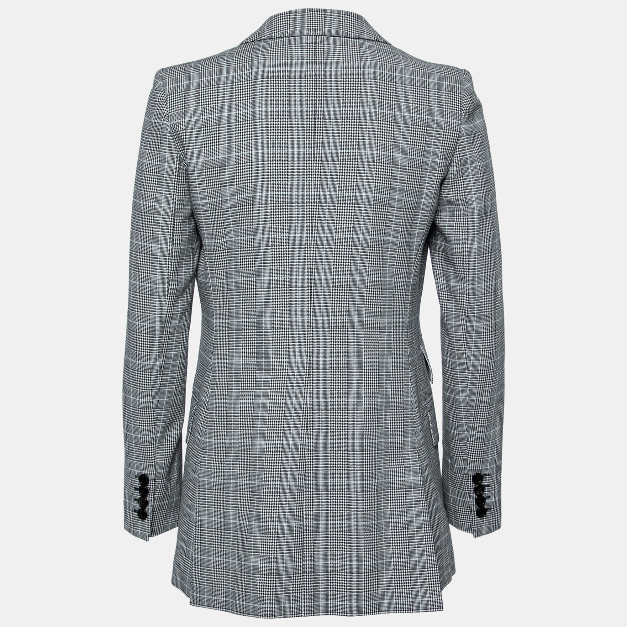 

Max Mara Black Checked Cotton Single-Button Piuma Blazer