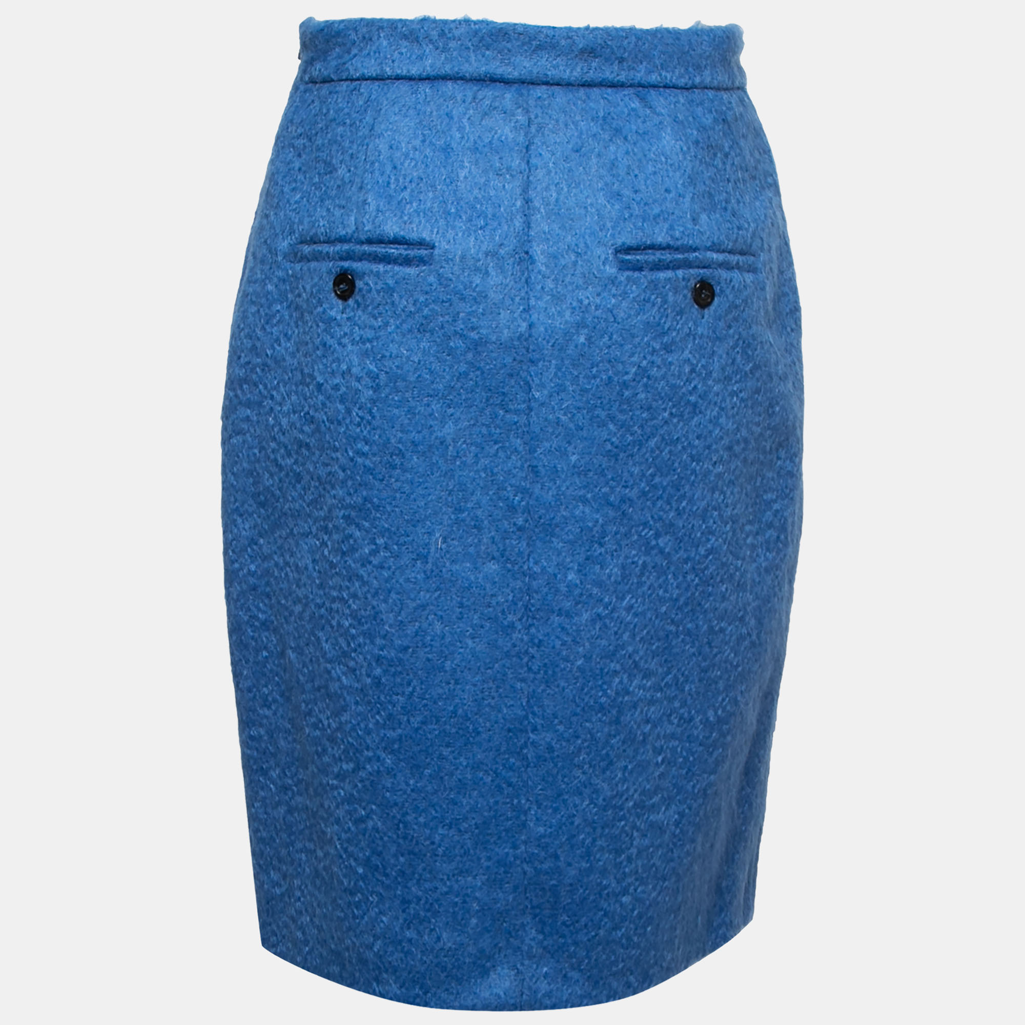 

Max Mara Blue Mohair Wool Pencil Skirt