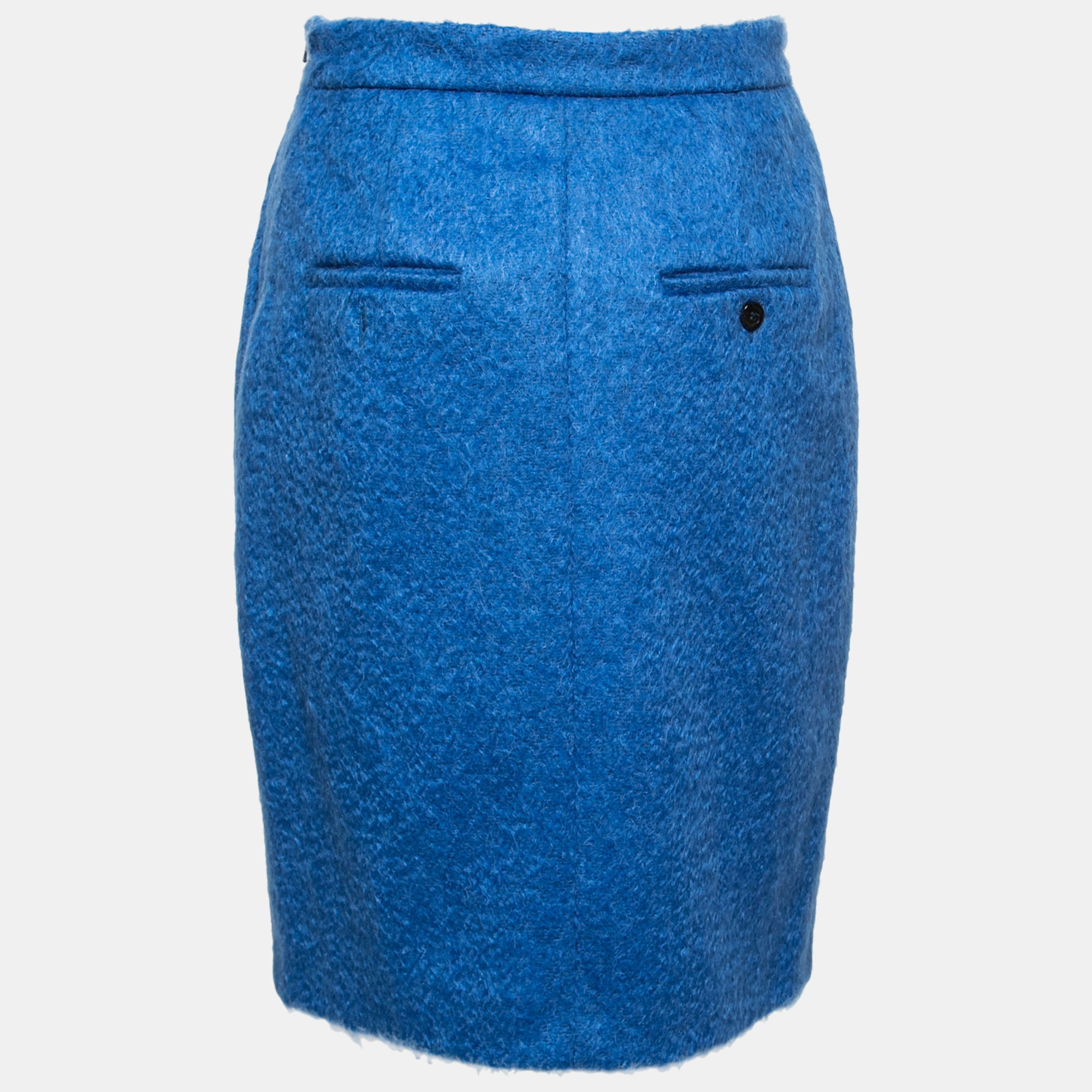 

Max Mara Blue Mohair Wool Pencil Skirt