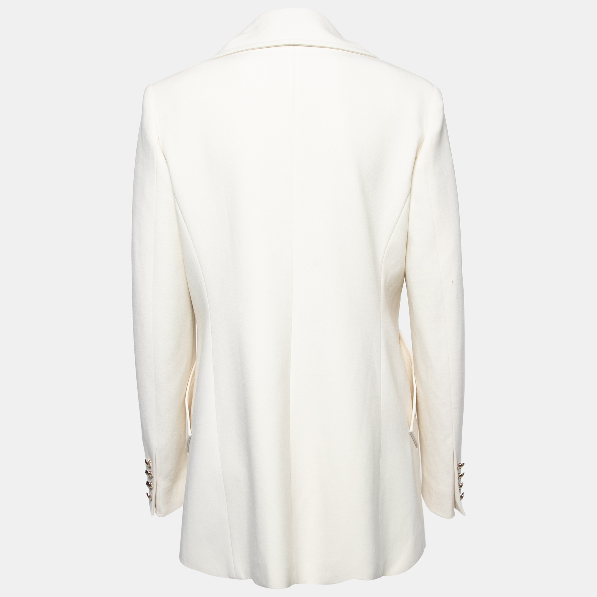 

Max Mara Ivory White Wool Double-Breasted Coat