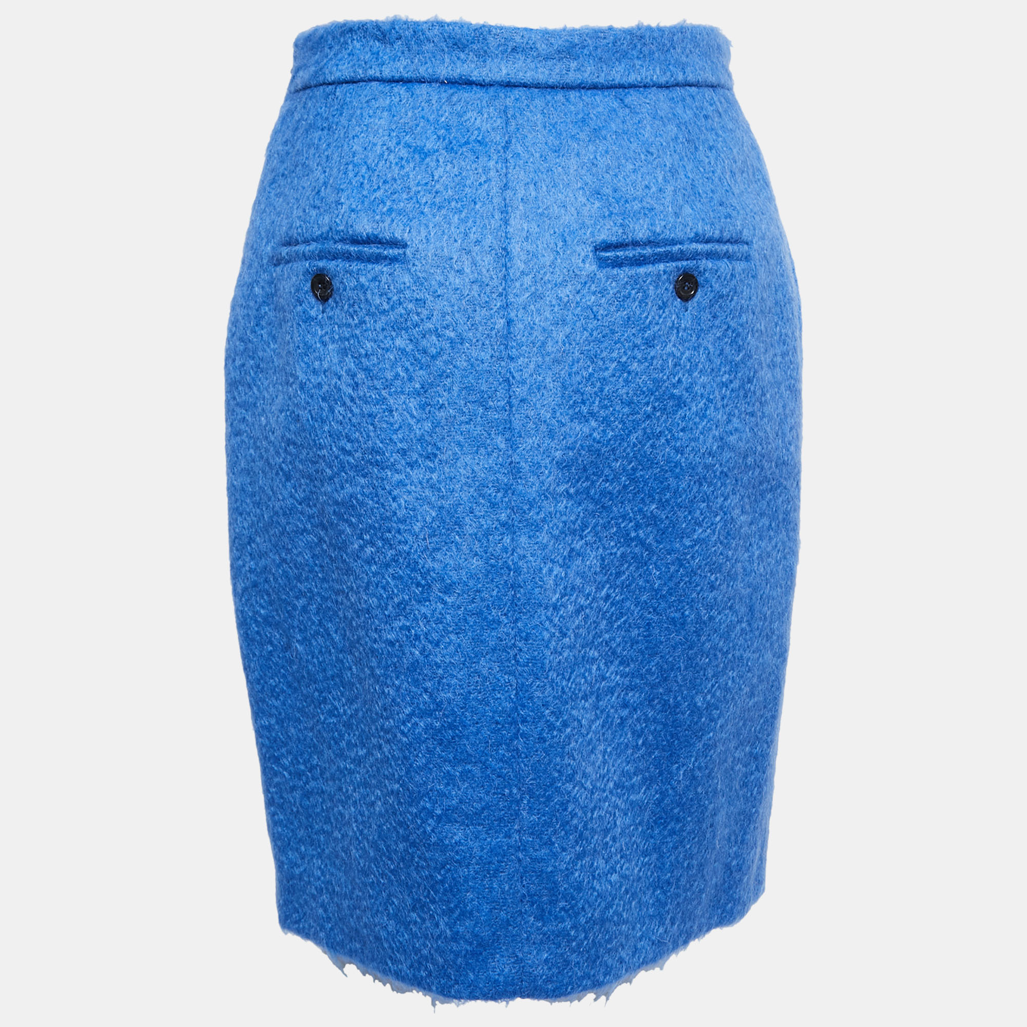 

Max Mara Blue Mohair Wool Pencil Skirt