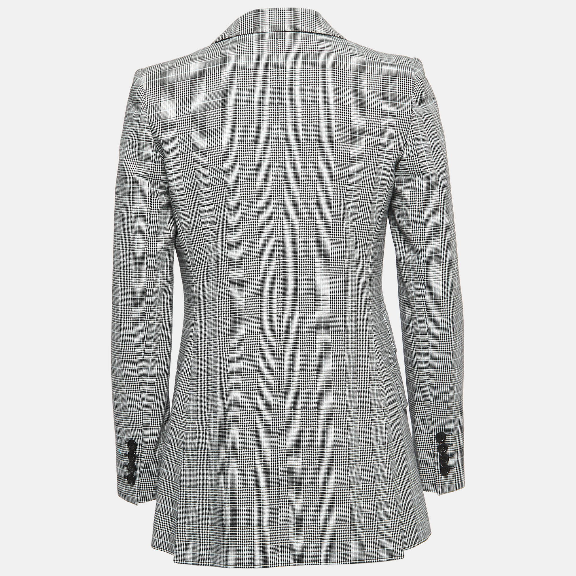 

Max Mara Black/White Checked Patterned Cotton Blazer