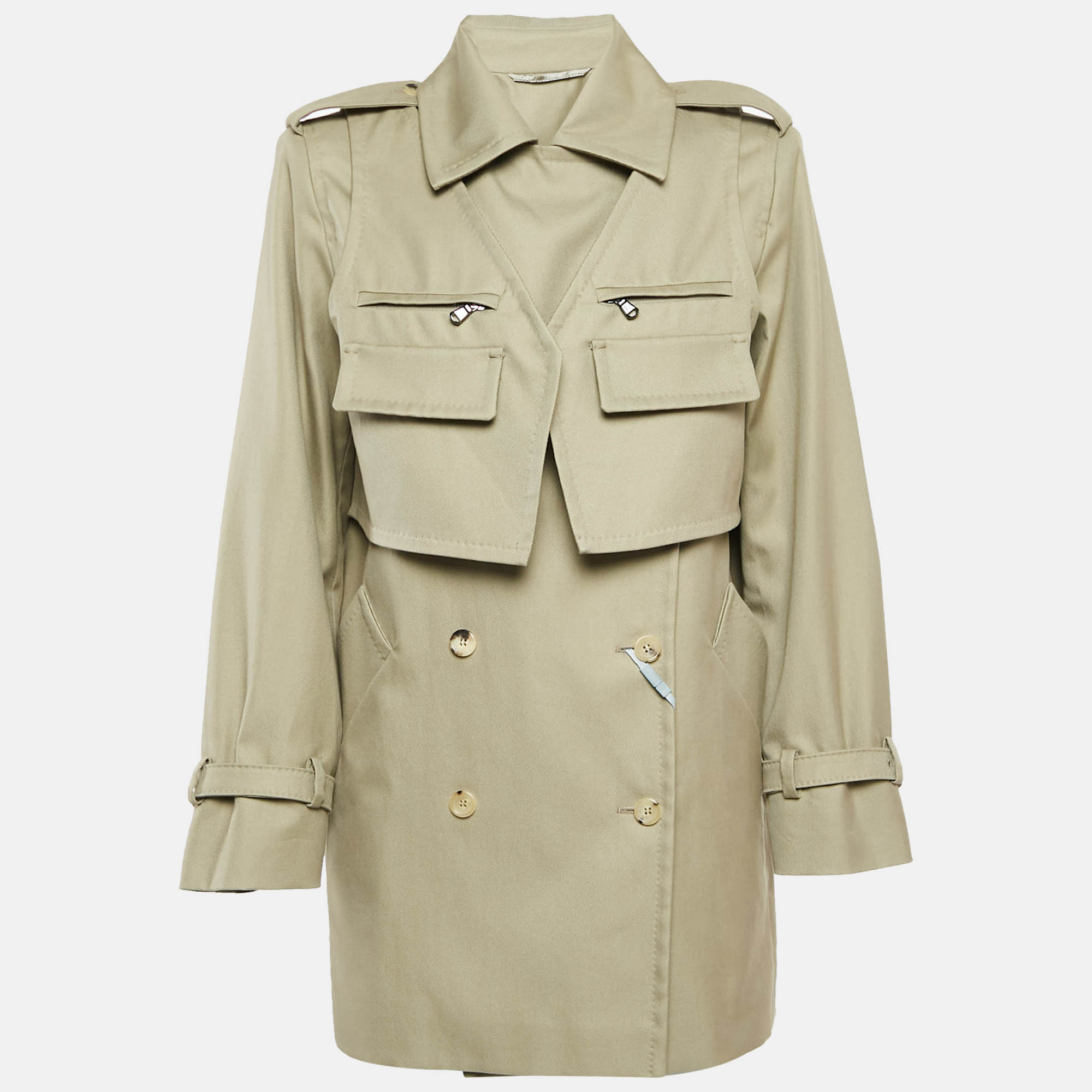 

Max Mara Sfilata Khaki Green Gabardine Double Breasted Peonie Jacket S