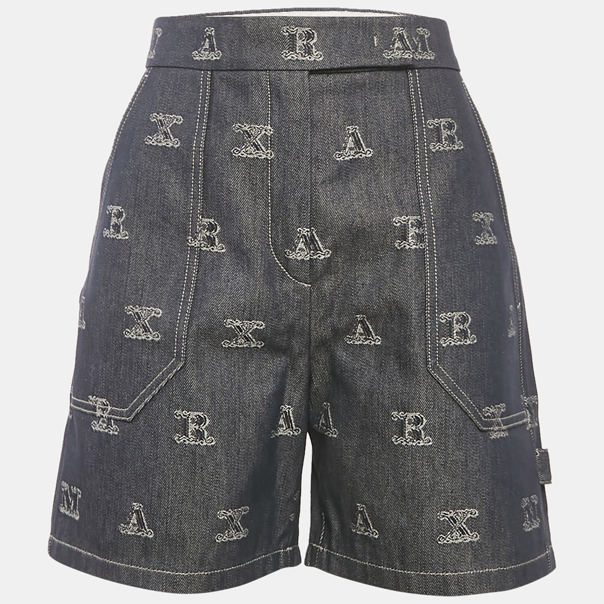 

Max Mara Blue Jacquard Canvas Shorts M