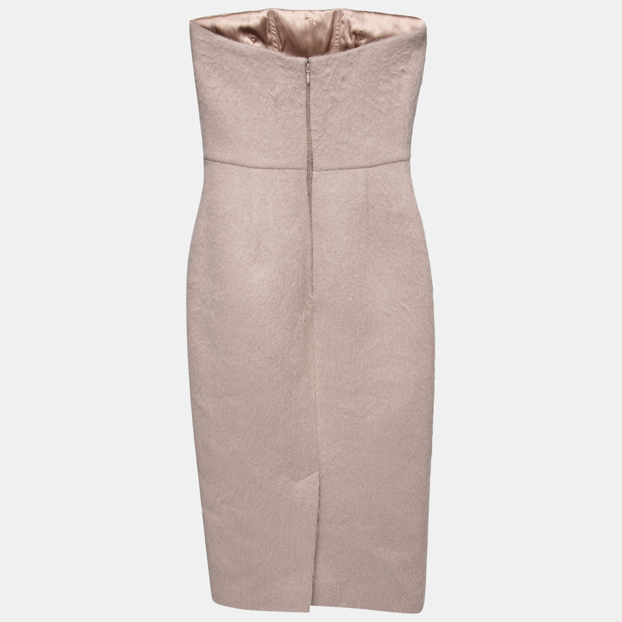 

Max Mara Sfilata Light Pink Wool Strapless Bodycon Dress