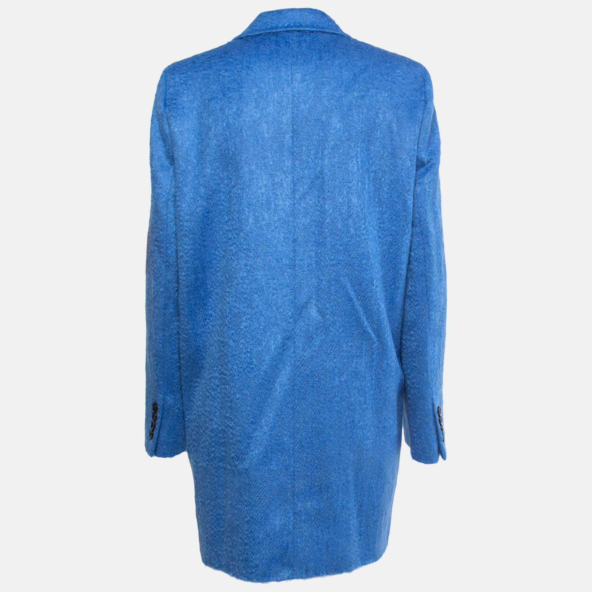 

Max Mara Sfilata Blue Mohair Mid Length Single Button Coat