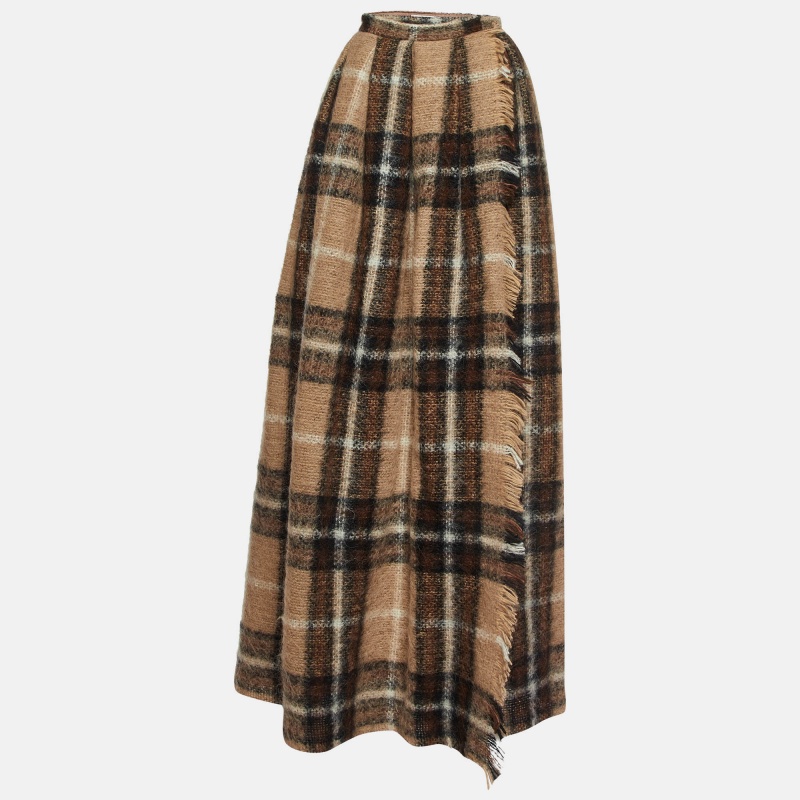 

Max Mara Sfilata Brown Plaid Maxi Skirt M