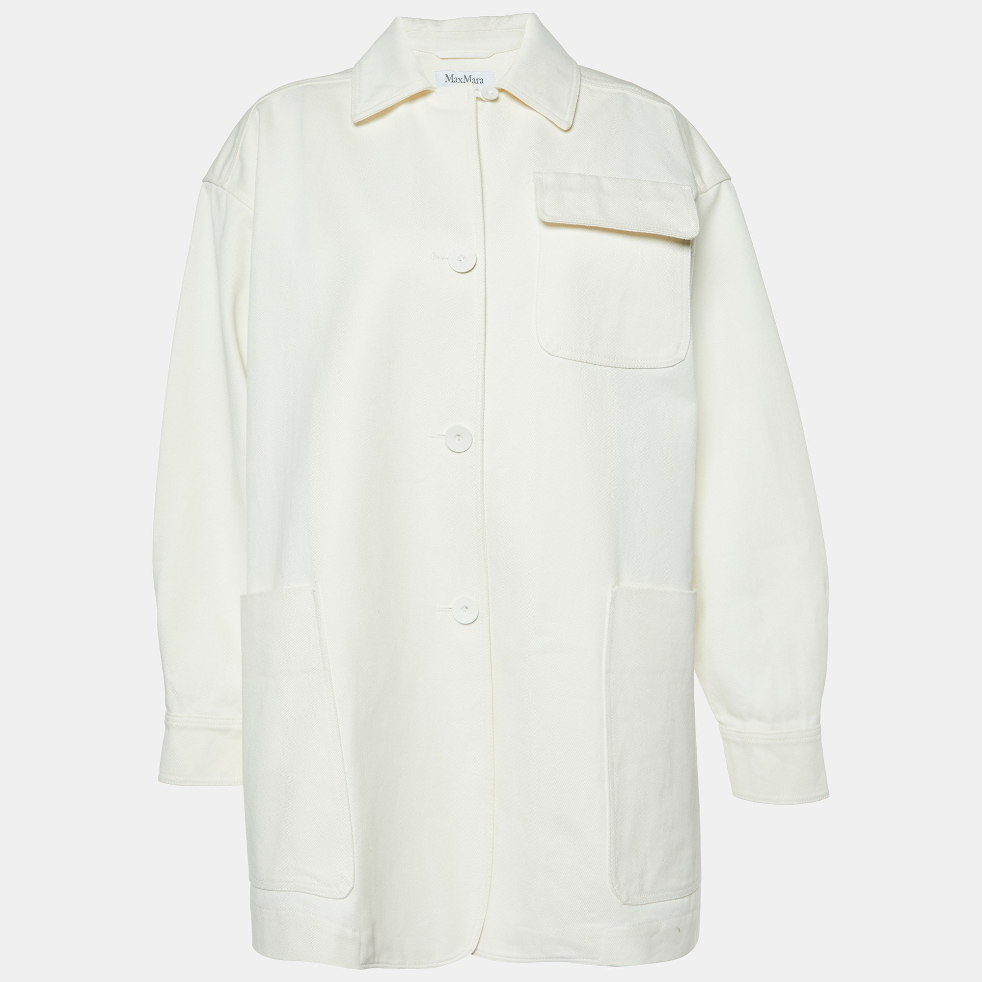 

Max Mara Sfilata Off-White Twill Cotton Shirt Jacket S