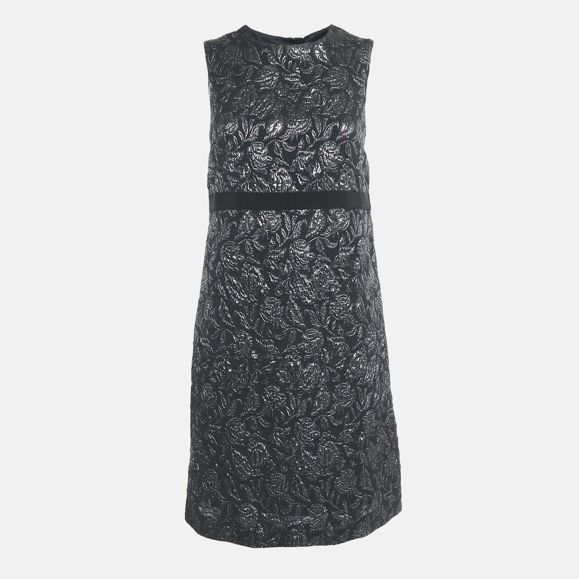 

Max Mara Studio Black Jacquard Sleeveless Mini Dress M