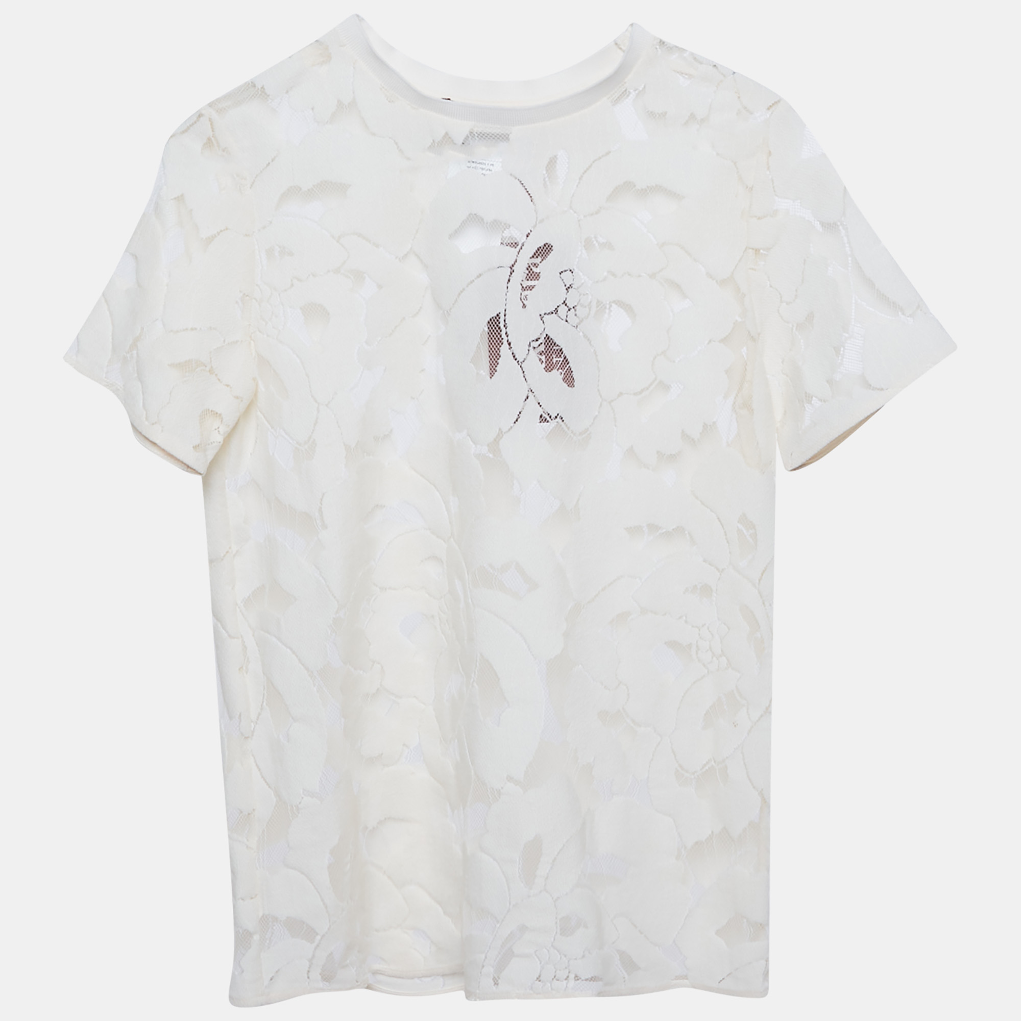 

Max Mara Studio Cream Lace Sheer Top S