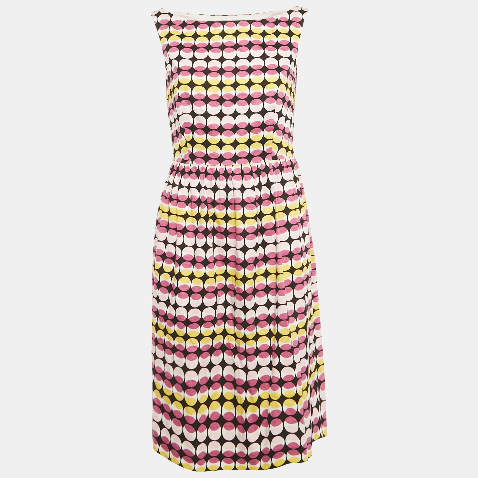 

Max Mara Studio Pink Printed Cotton Short Dress M