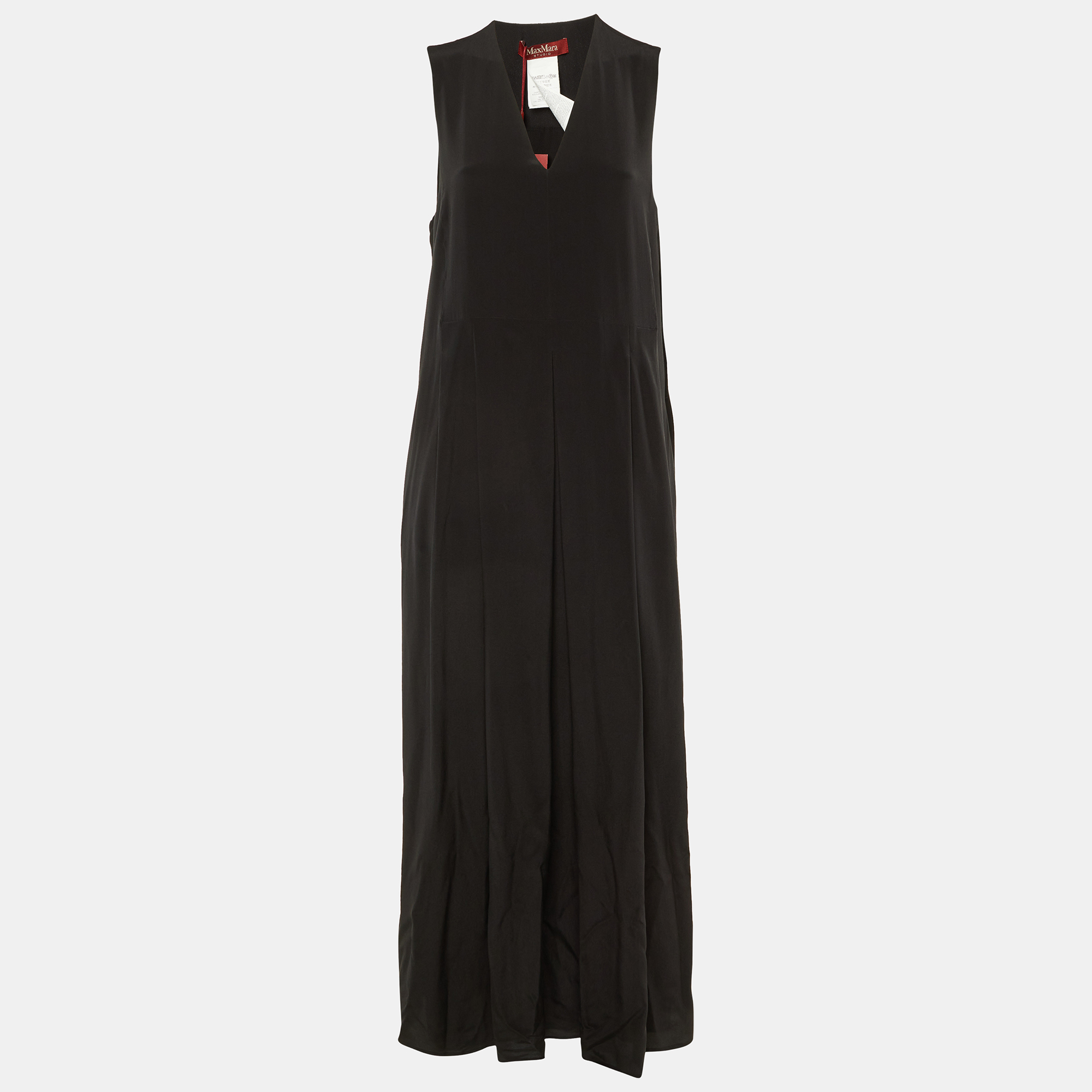 

Max Mara Studio Black Silk Balzac Maxi Dress M