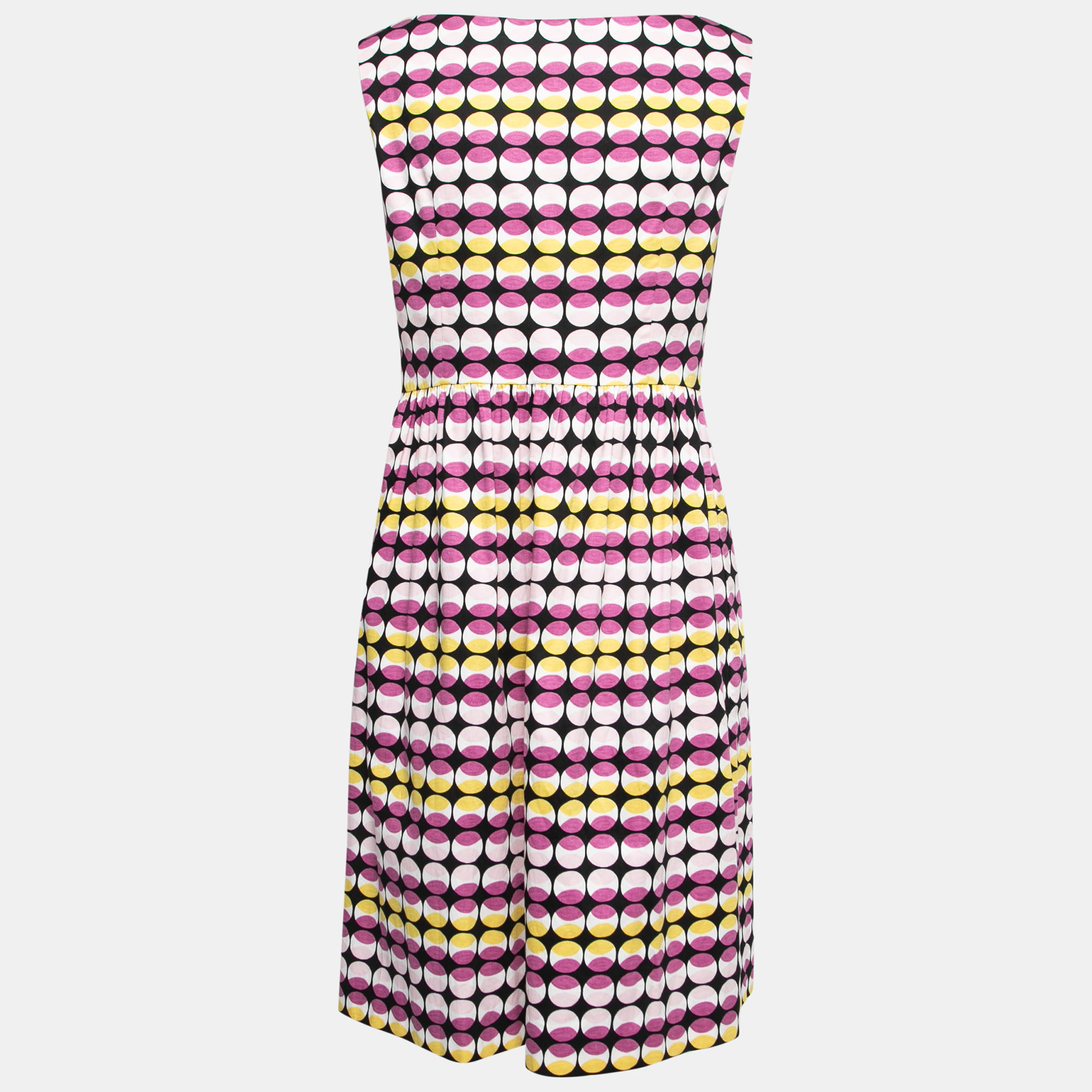 

Max Mara Studio Multicolor Polka Dotted Cotton Sleeveless Midi Dress