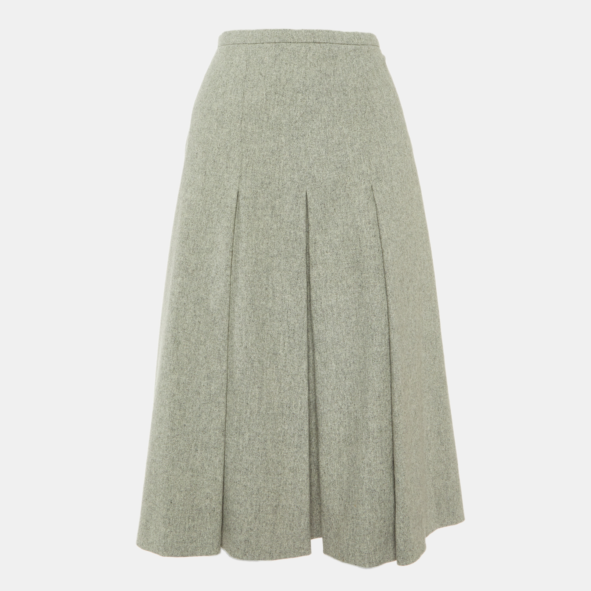 

Max Mara Studio Grey Wool Pleated Midi Skirt S