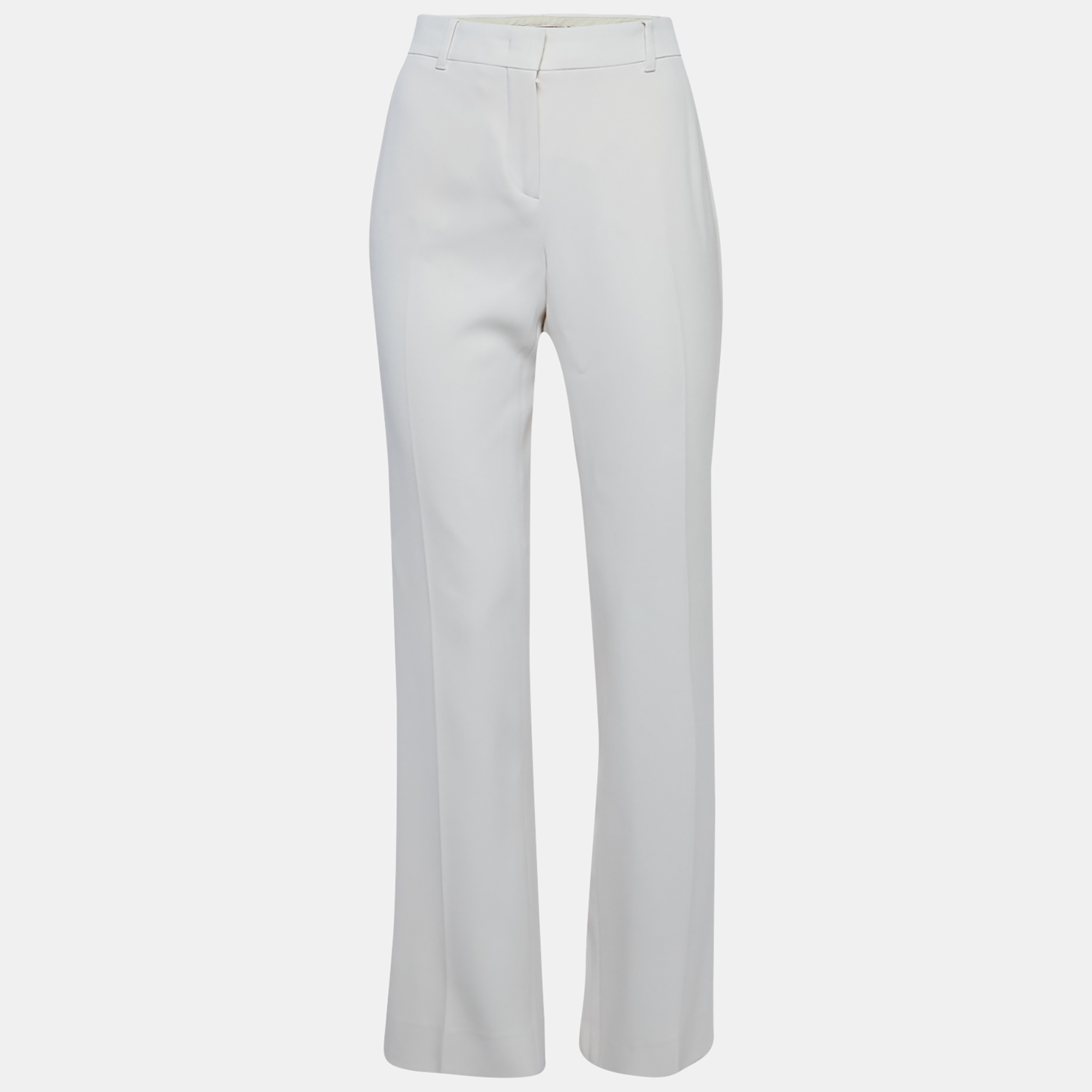 

Max Mara Studio Off-White Crepe Wide Leg Trousers L