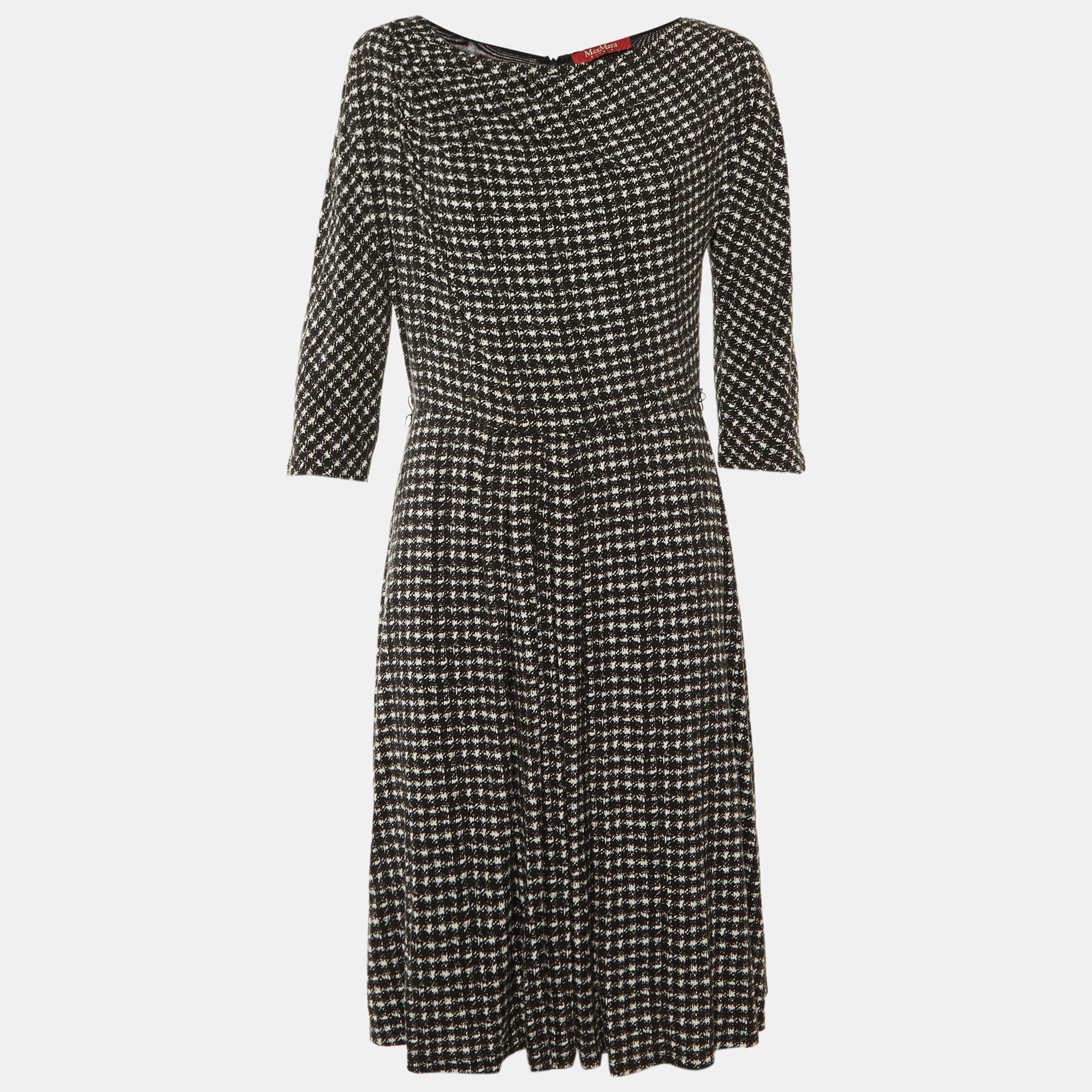 Click to view more detailed imagery on our partner's website Pre-owned Max Mara Black Printed Jersey Midi Dress L