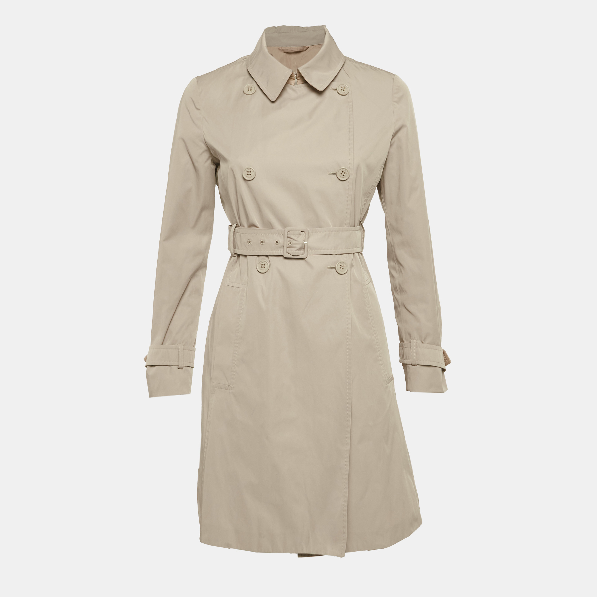 

Max Mara Studio Beige Gabardine Double Breasted Coat S