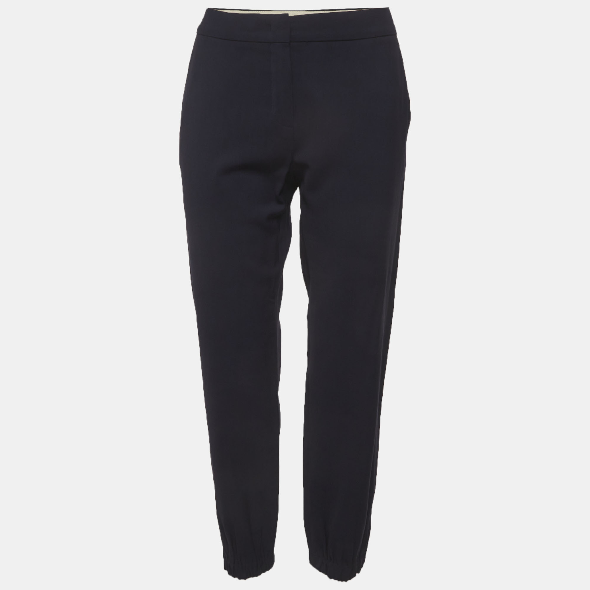 

Max Mara Studio Navy Blue Gabardine Relaxed Fit Trousers S