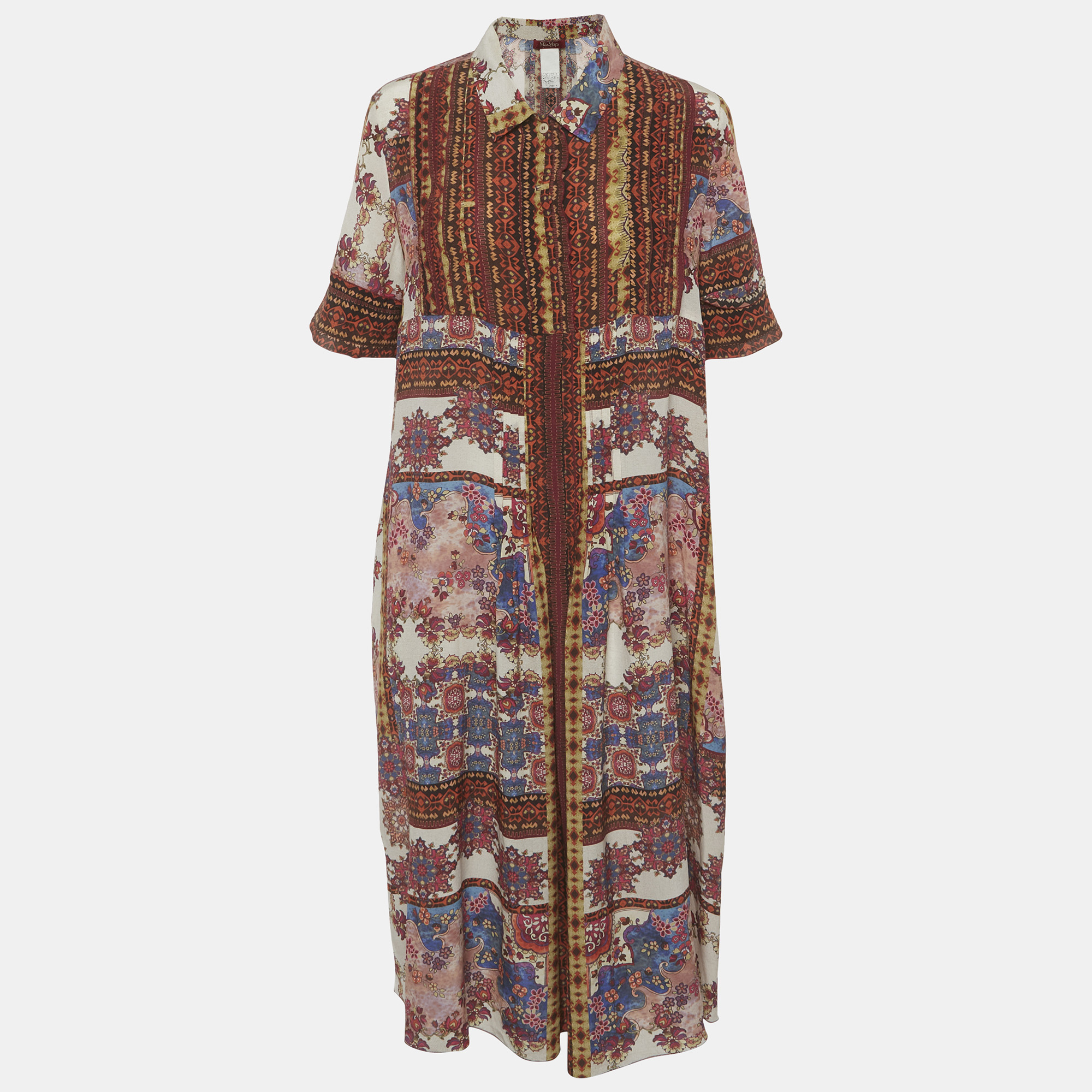 

Max Mara Multicolor Printed Silk Midi Dress S