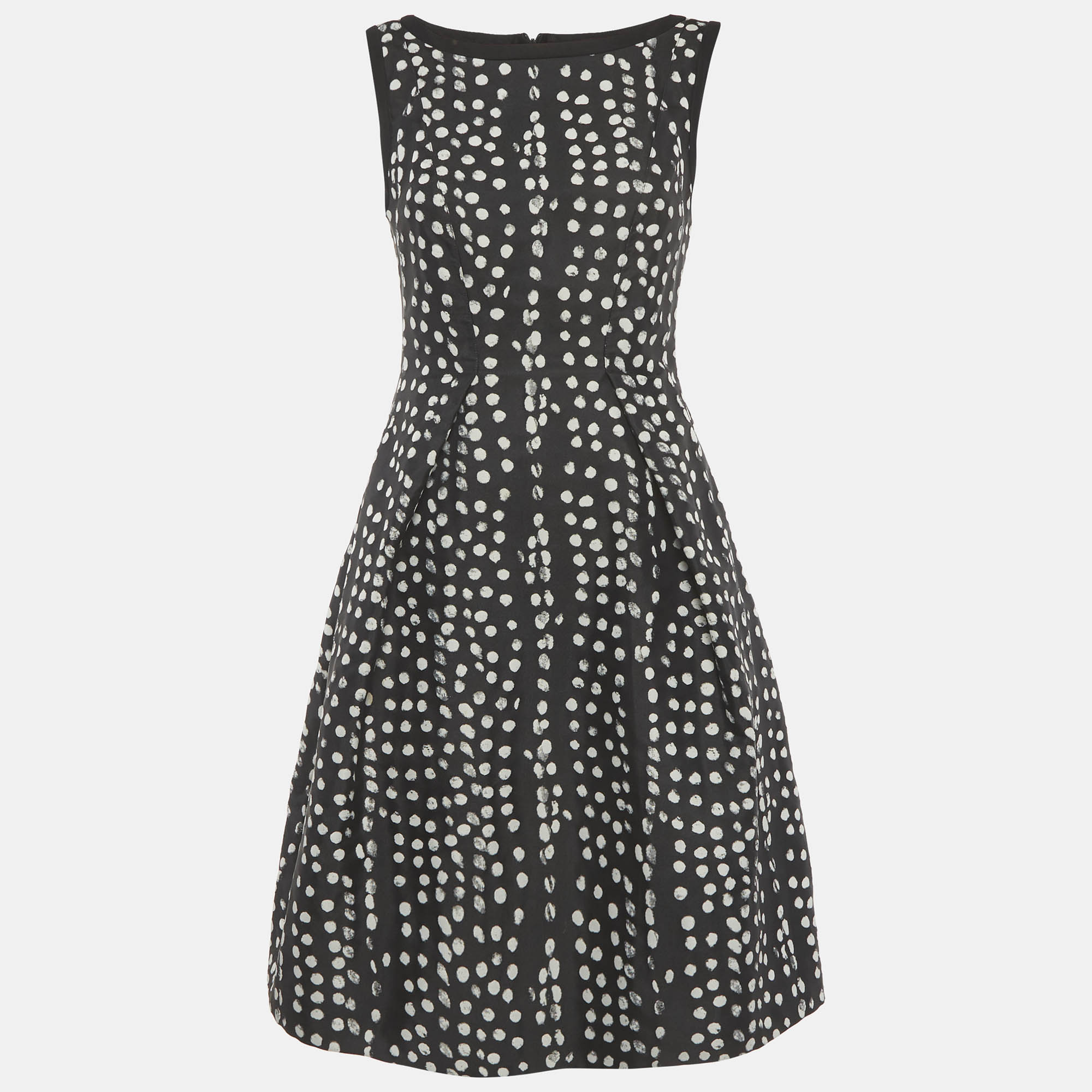 

Max Mara Studio Black/White Dotted Flared Mini Dress M