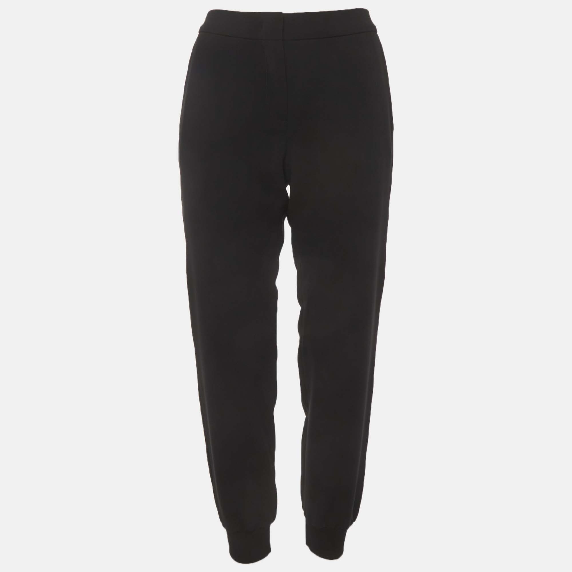 

Max Mara Studio Black Crepe and Knit Joggers M