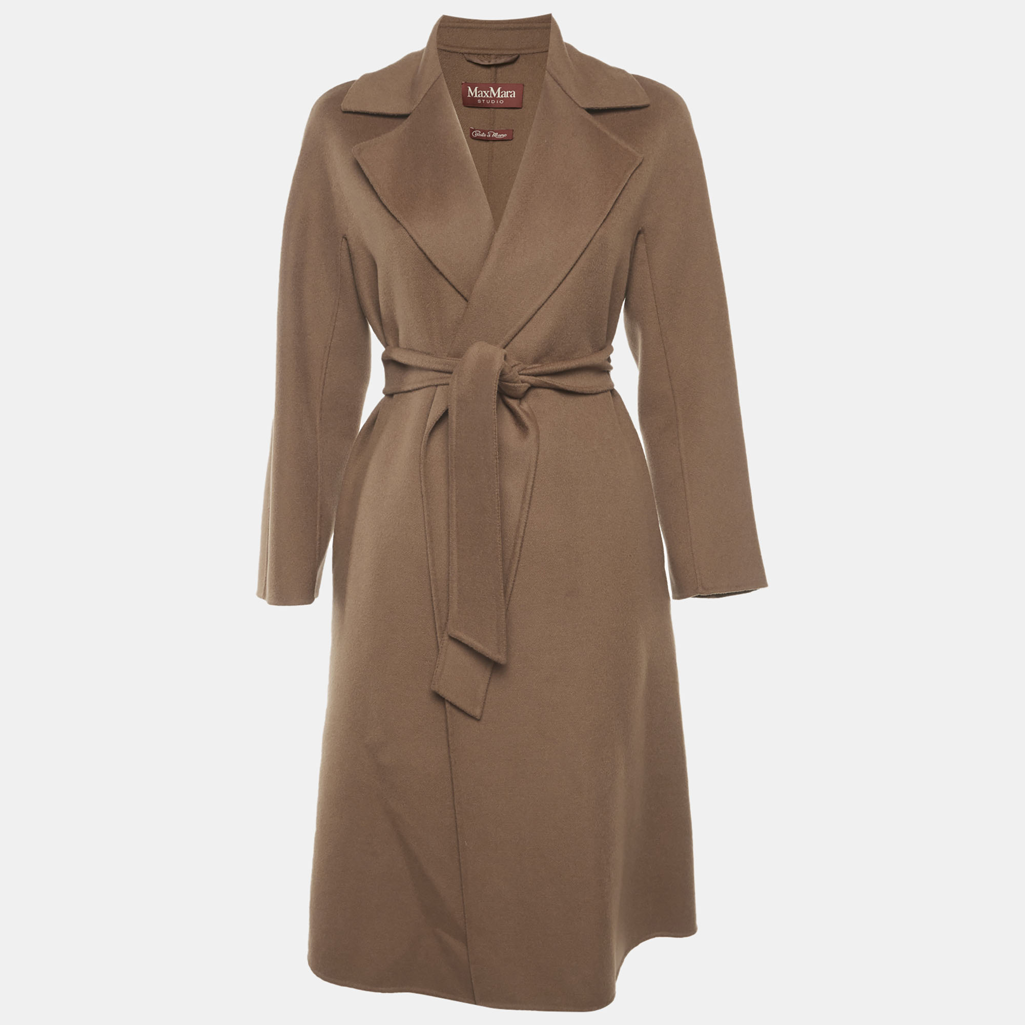 

Max Mara Camel Brown Wool Belted Coat S