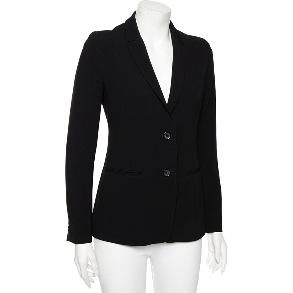 

Max Mara Studio Black Crepe Button Front Blazer