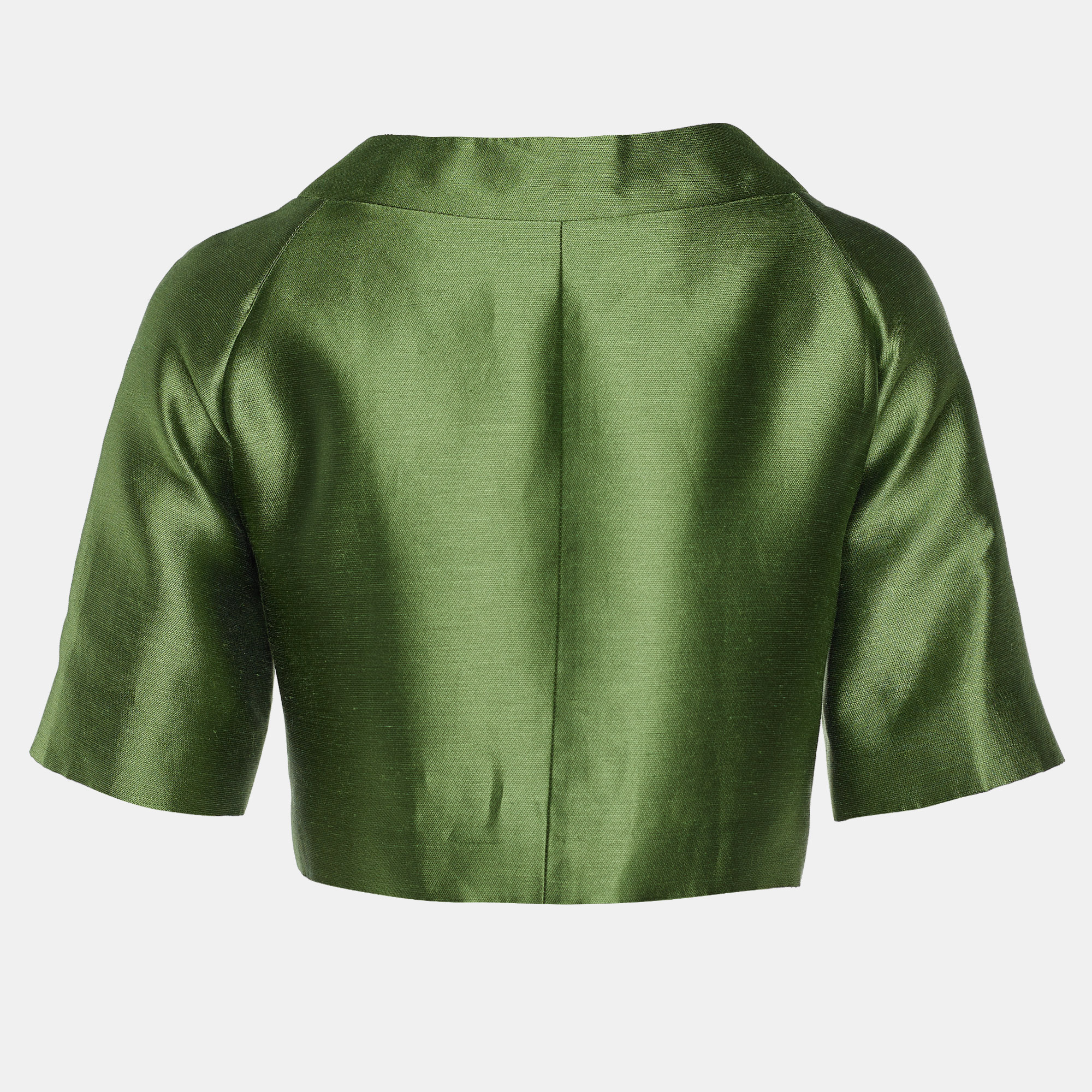 

Max Mara Studio Green Linen Blend Cropped Blazer