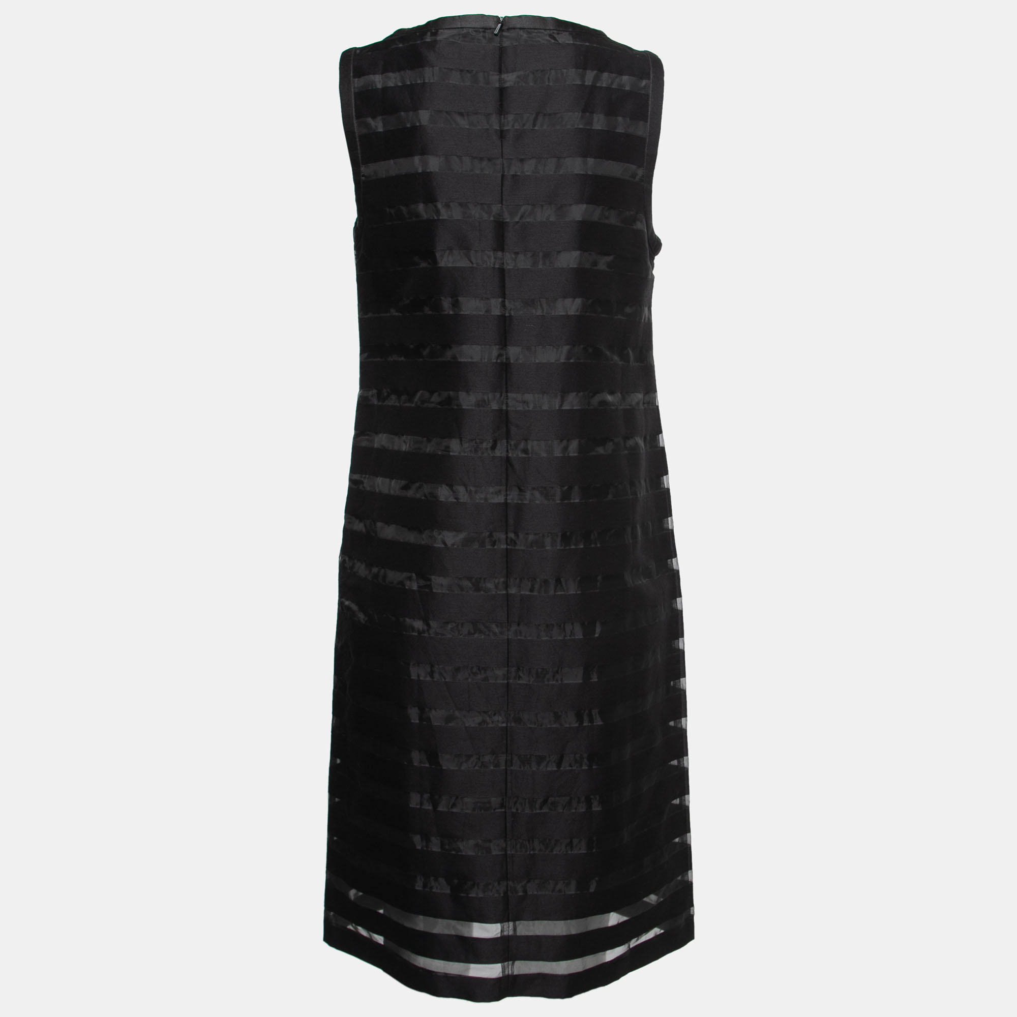 

Max Mara Studio Black Striped Cotton & Silk Midi Dress