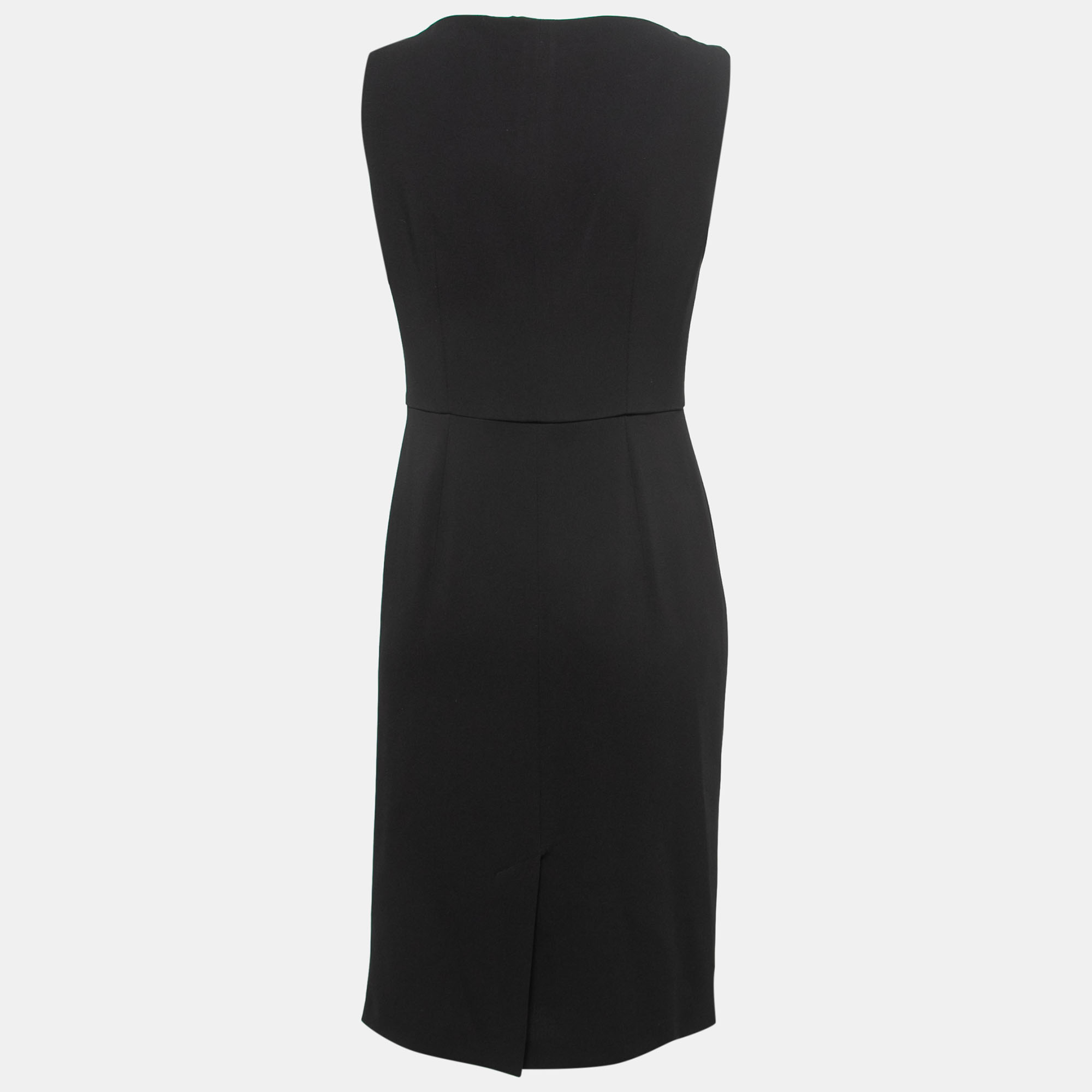 

Max Mara Studio Black Crepe Draped Midi Dress