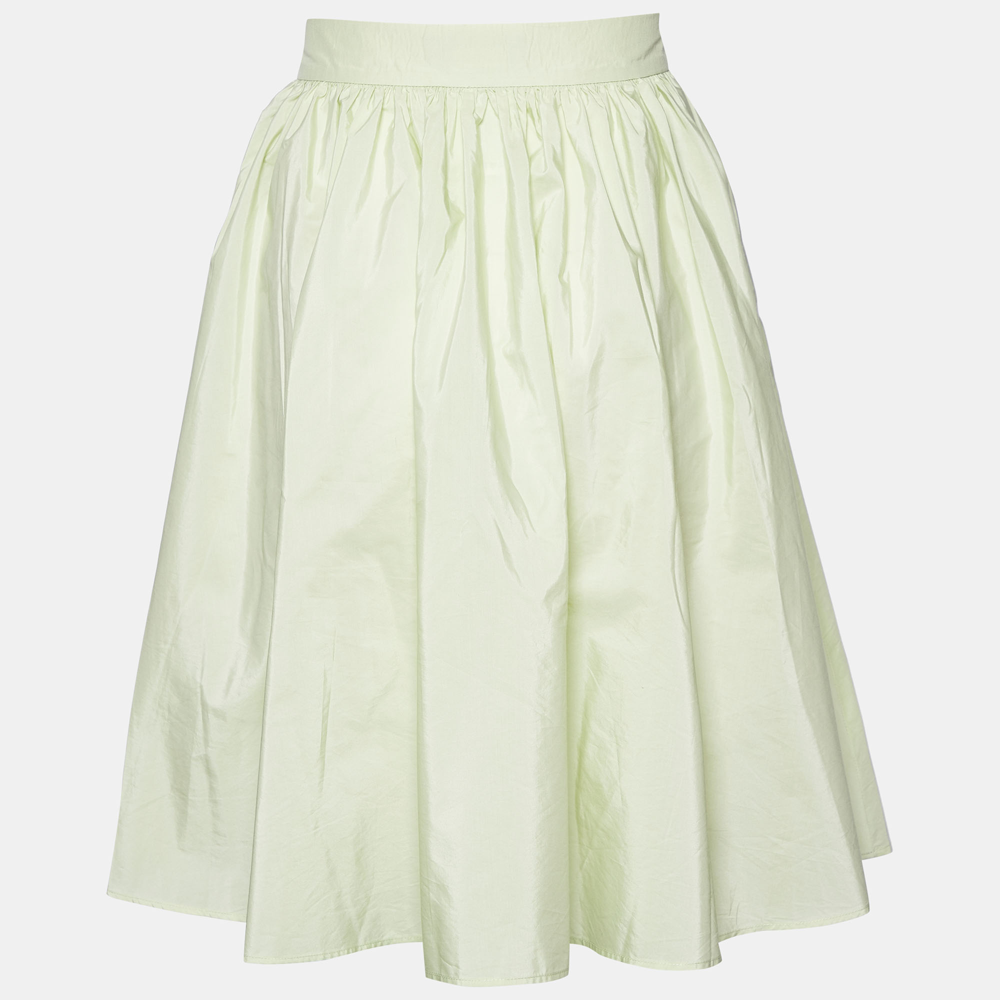 

Max Mara Studio Light Green Cotton & Silk Mini Skirt