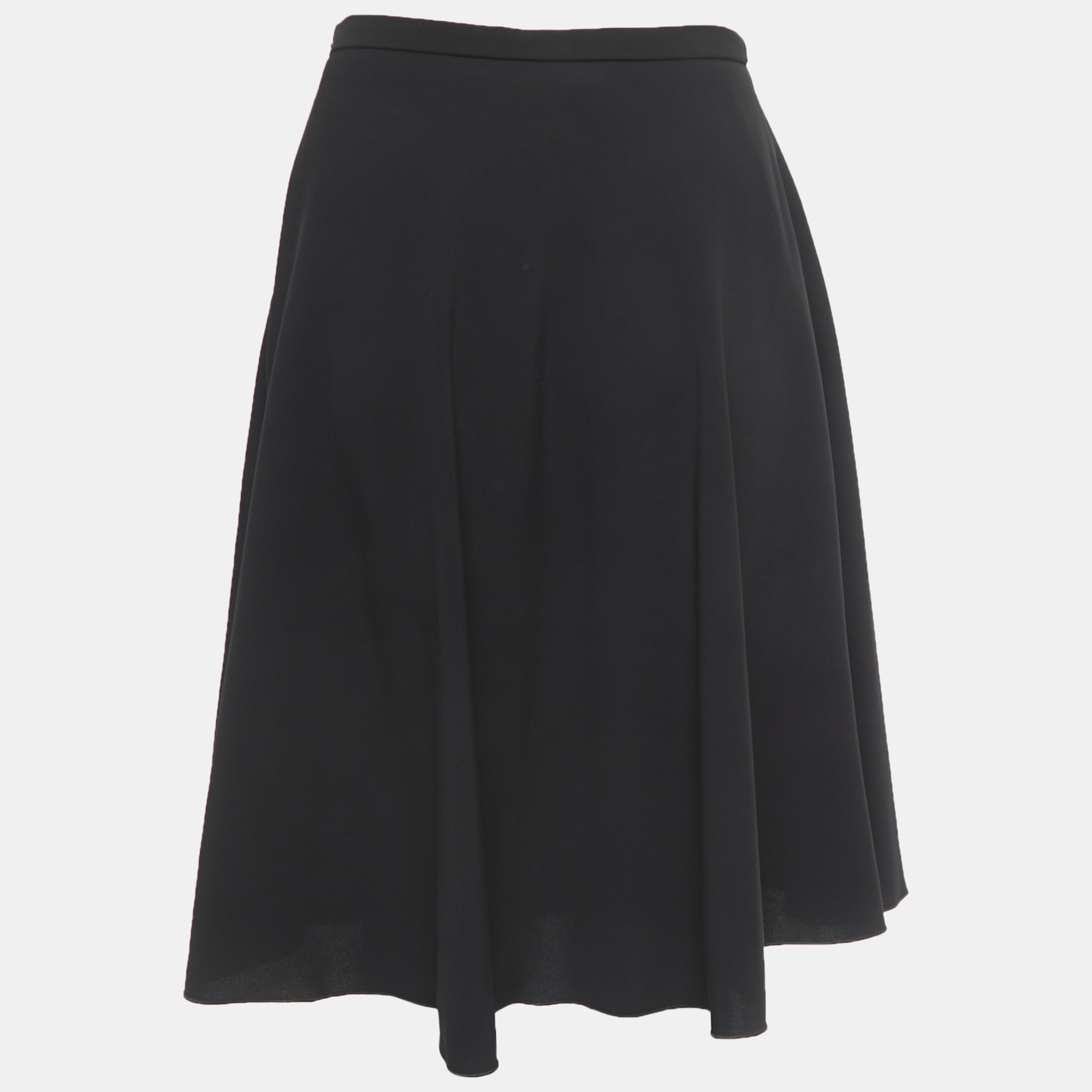 

Max Mara Studio Black Crepe A-Line Knee-Length Skirt