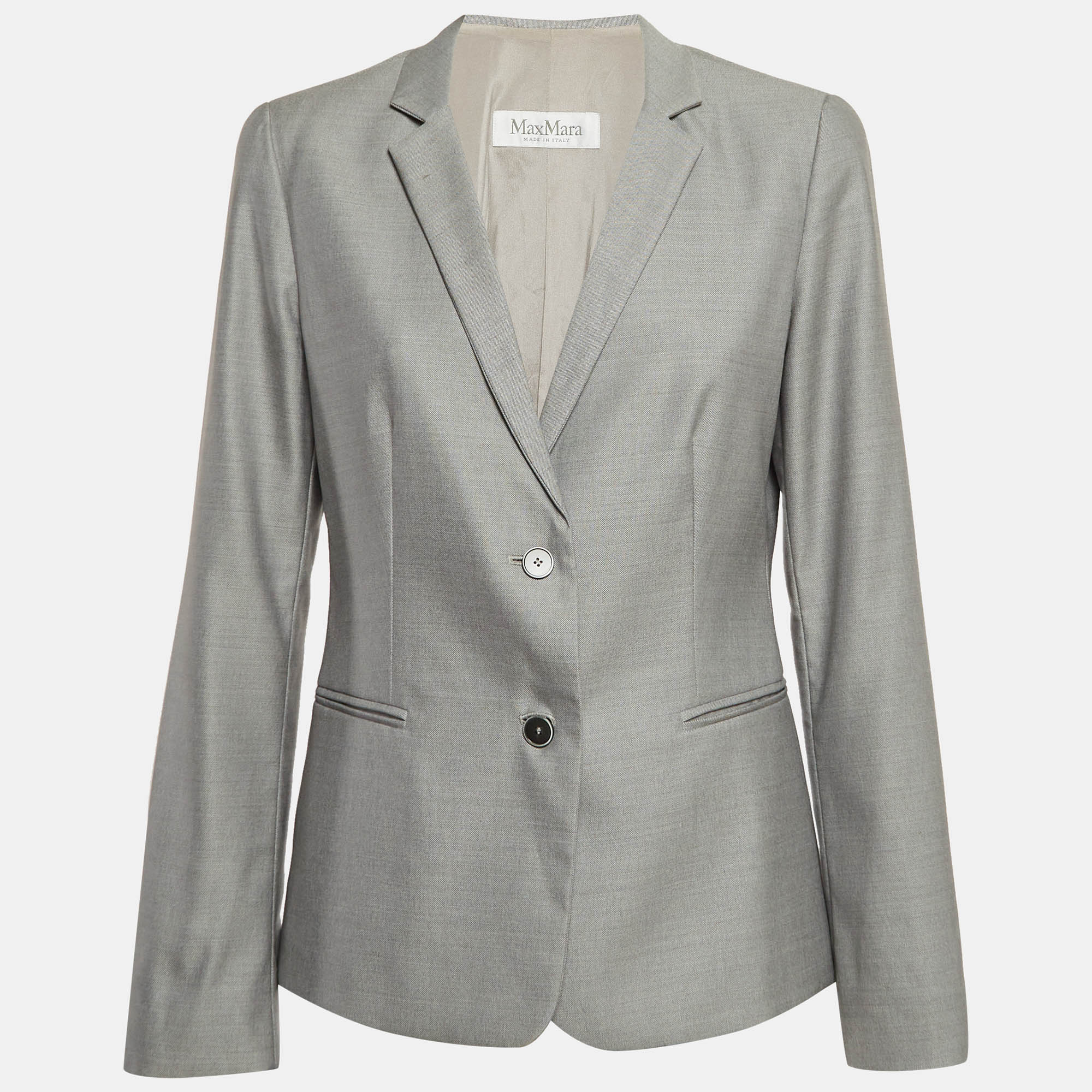 

Max Mara Grey Wool Single Breasted Blazer M