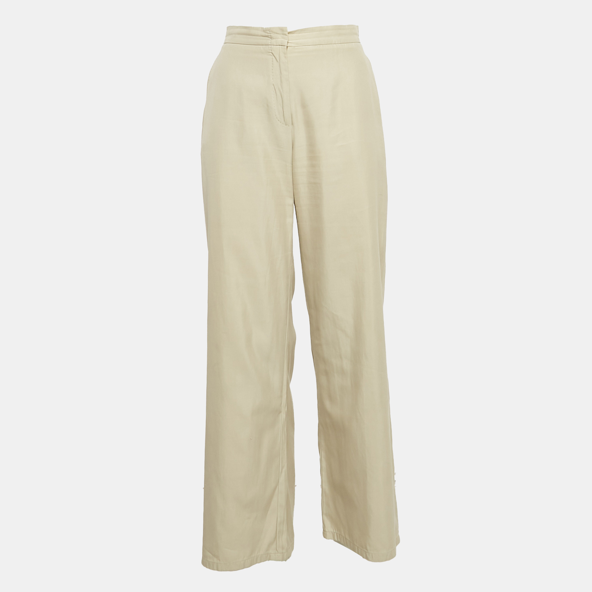 

Max Mara Beige Cotton Blend Trousers M