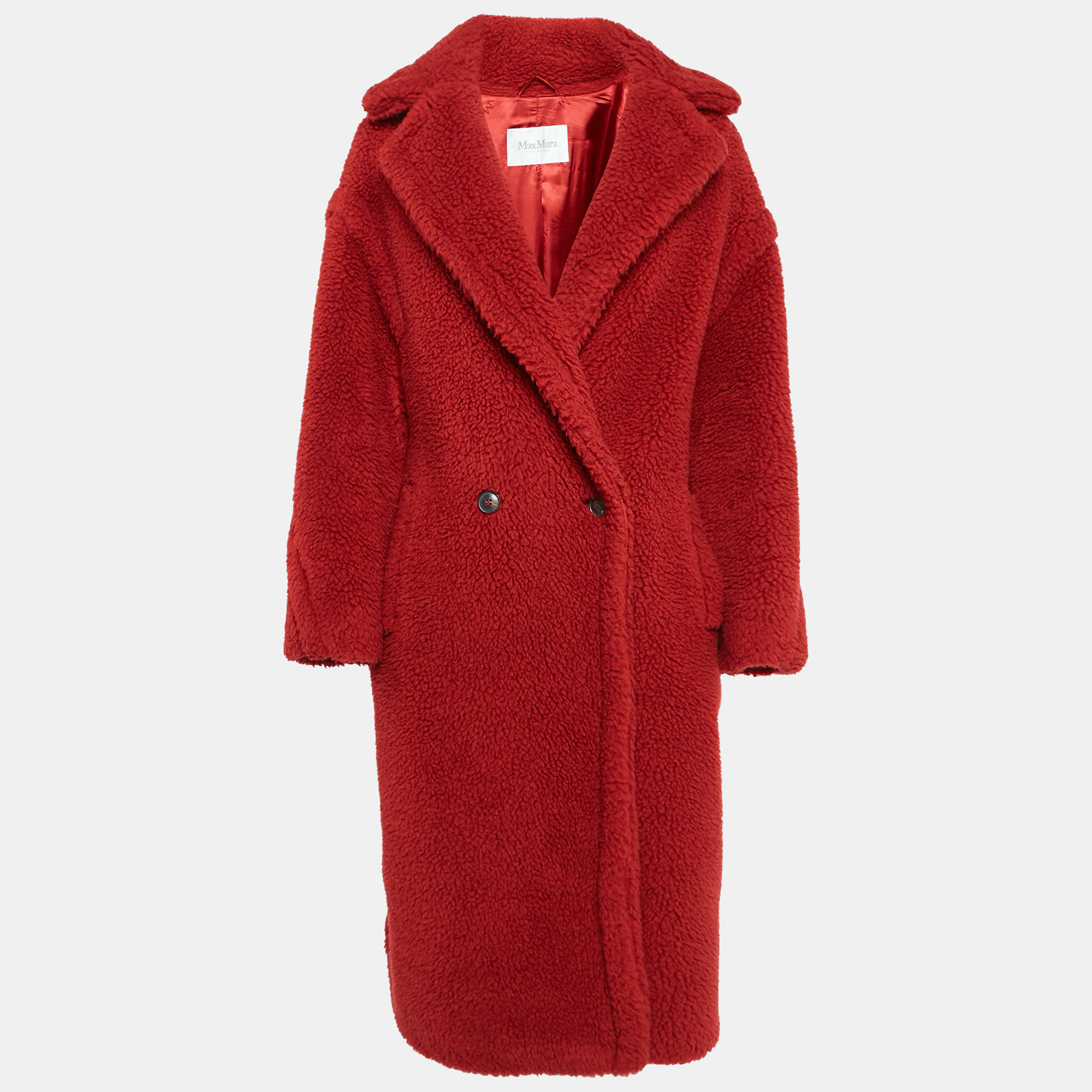 

Max Mara Red Teddy Bear Double Breasted Coat M