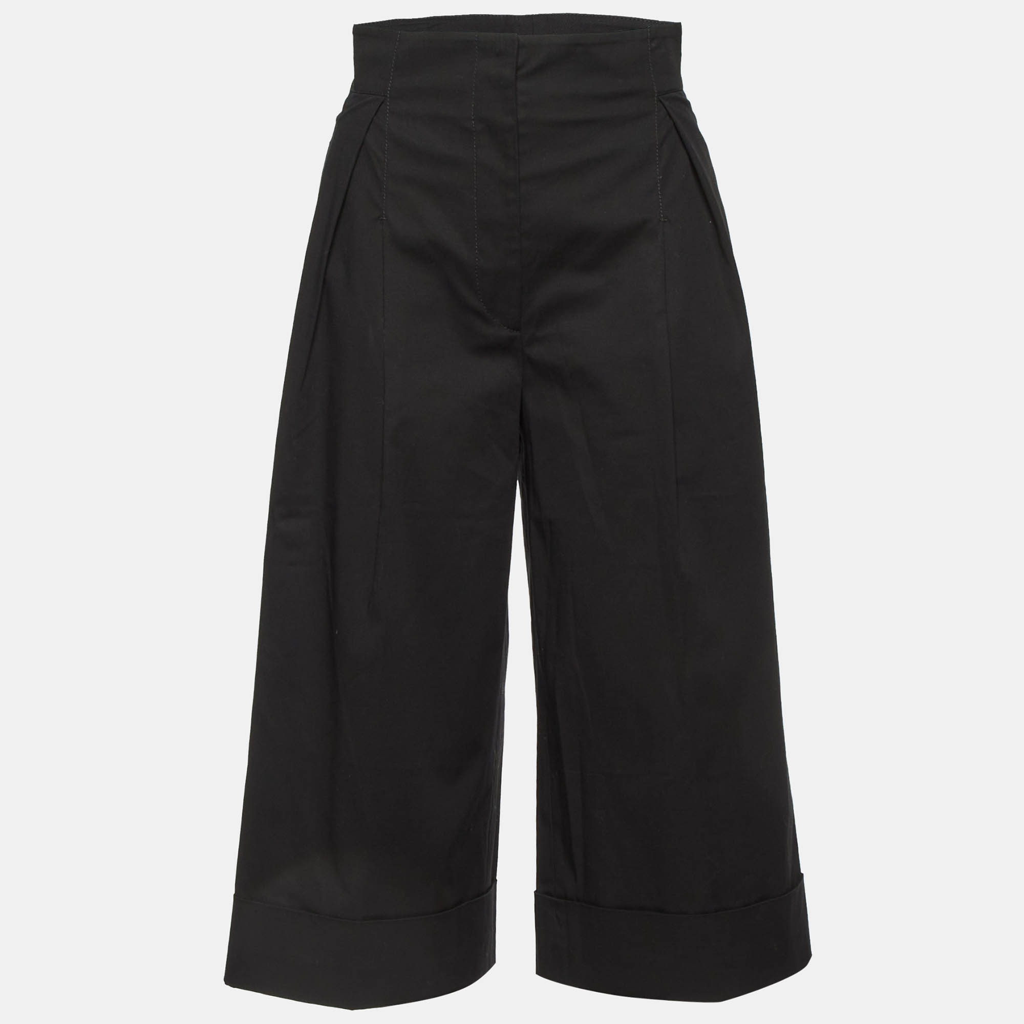 

Max Mara Studio Black Cotton Pleated Culottes XS