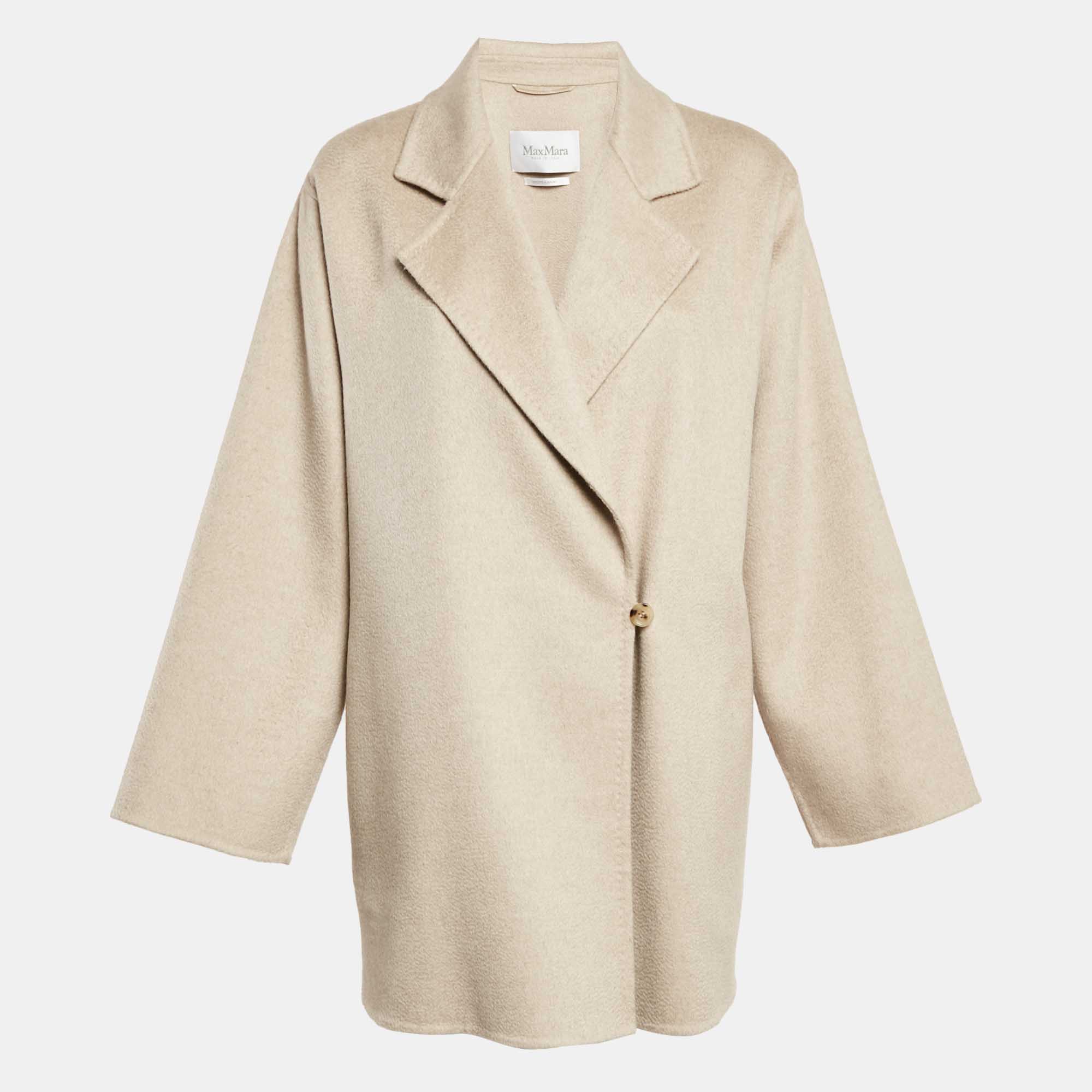 

Max Mara Beige Cashmere Felt Kassel Short Coat S