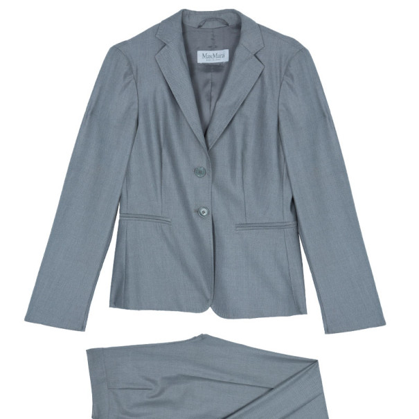 Pre Owned Max Mara Grey Laine Suit S