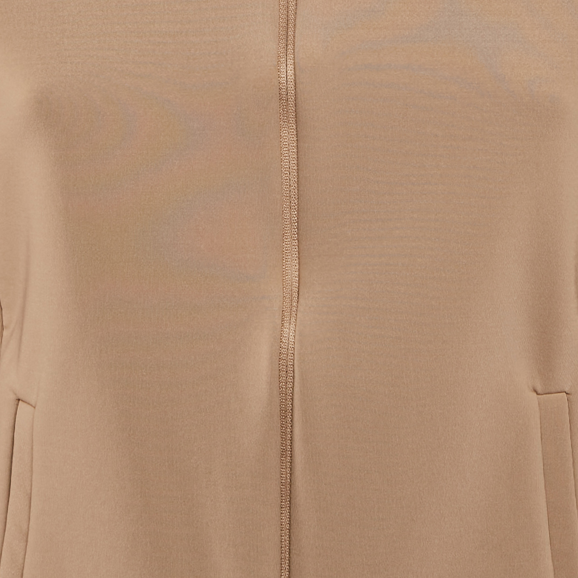Max Mara Beige Jersey High Neck Zip-Up Jacket M 